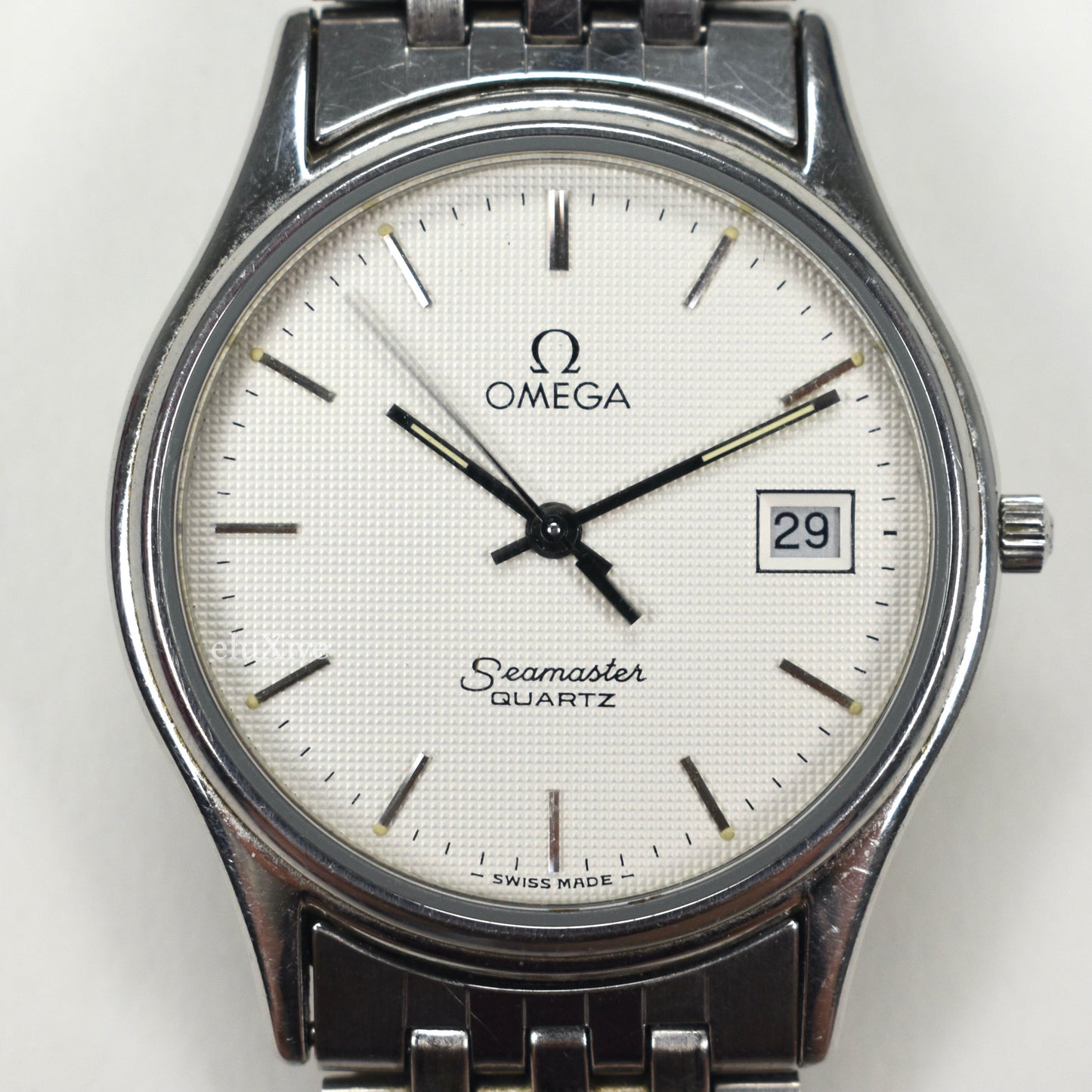 Omega - Seamaster Date 1430 Silver Waffle Dial Watch