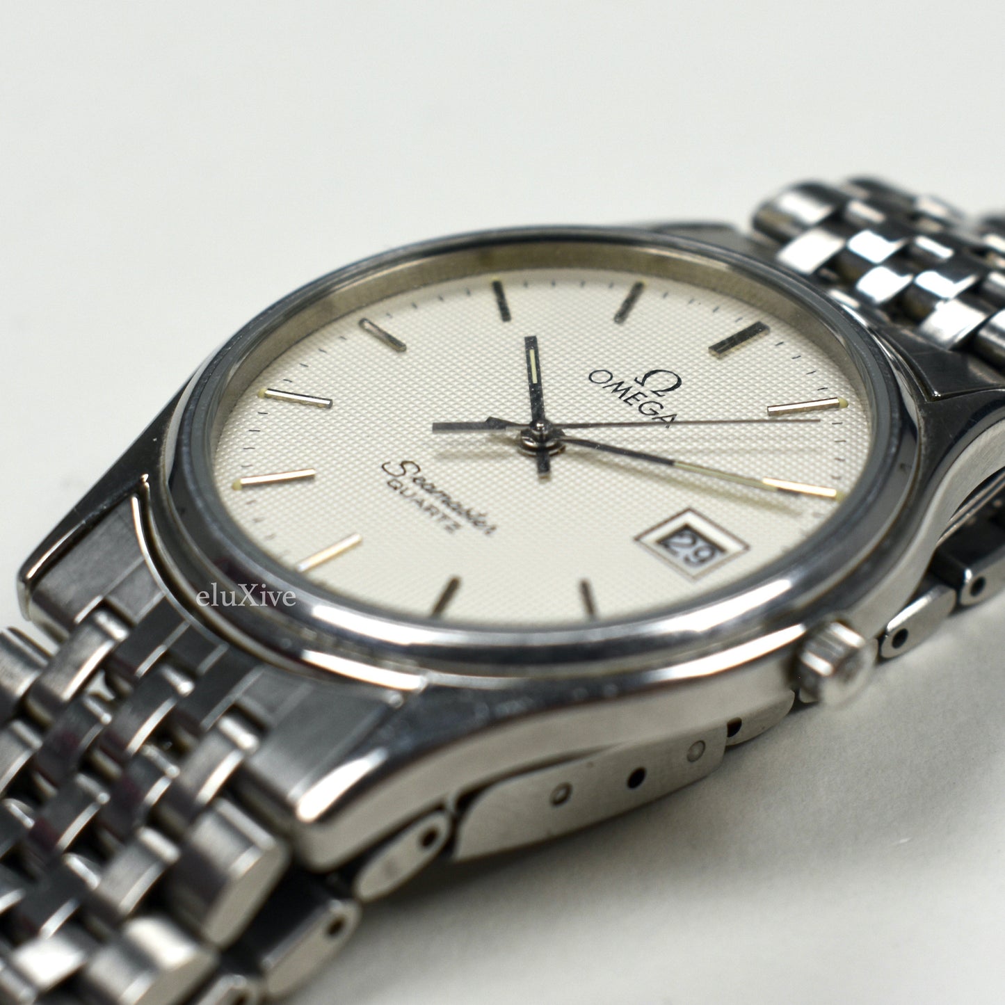 Omega - Seamaster Date 1430 Silver Waffle Dial Watch