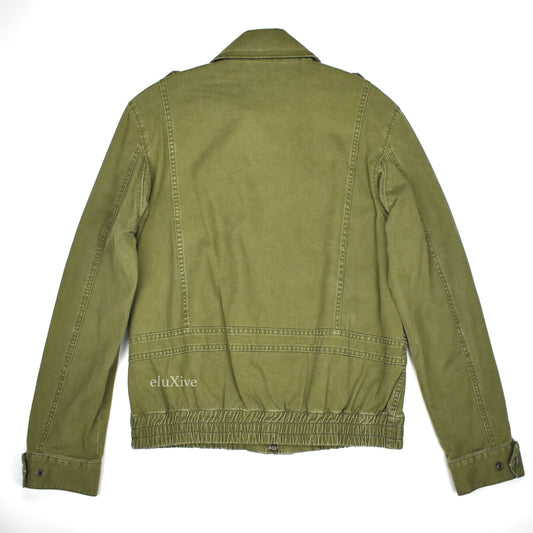 Saint Laurent - Distressed Military Twill Aviator Jacket