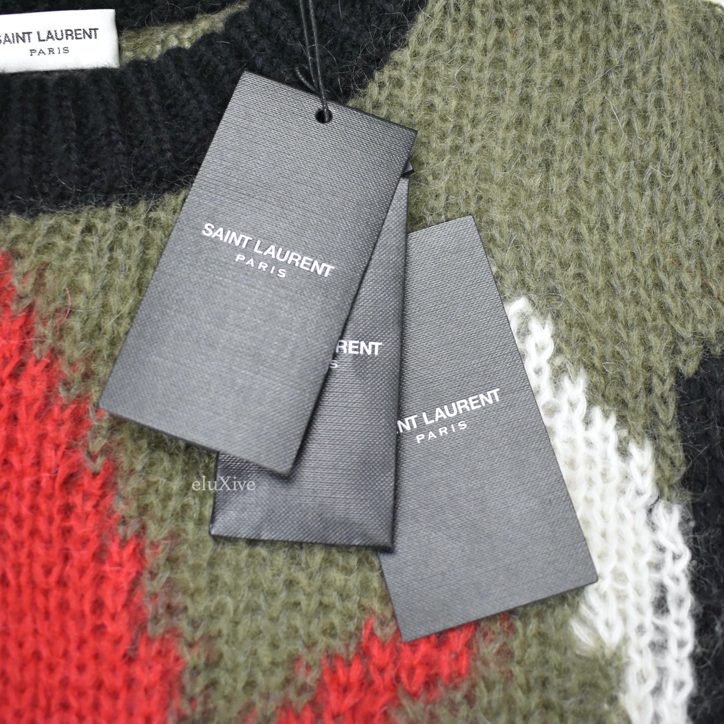Saint Laurent - Abstract Camo Knit Mohair Sweater