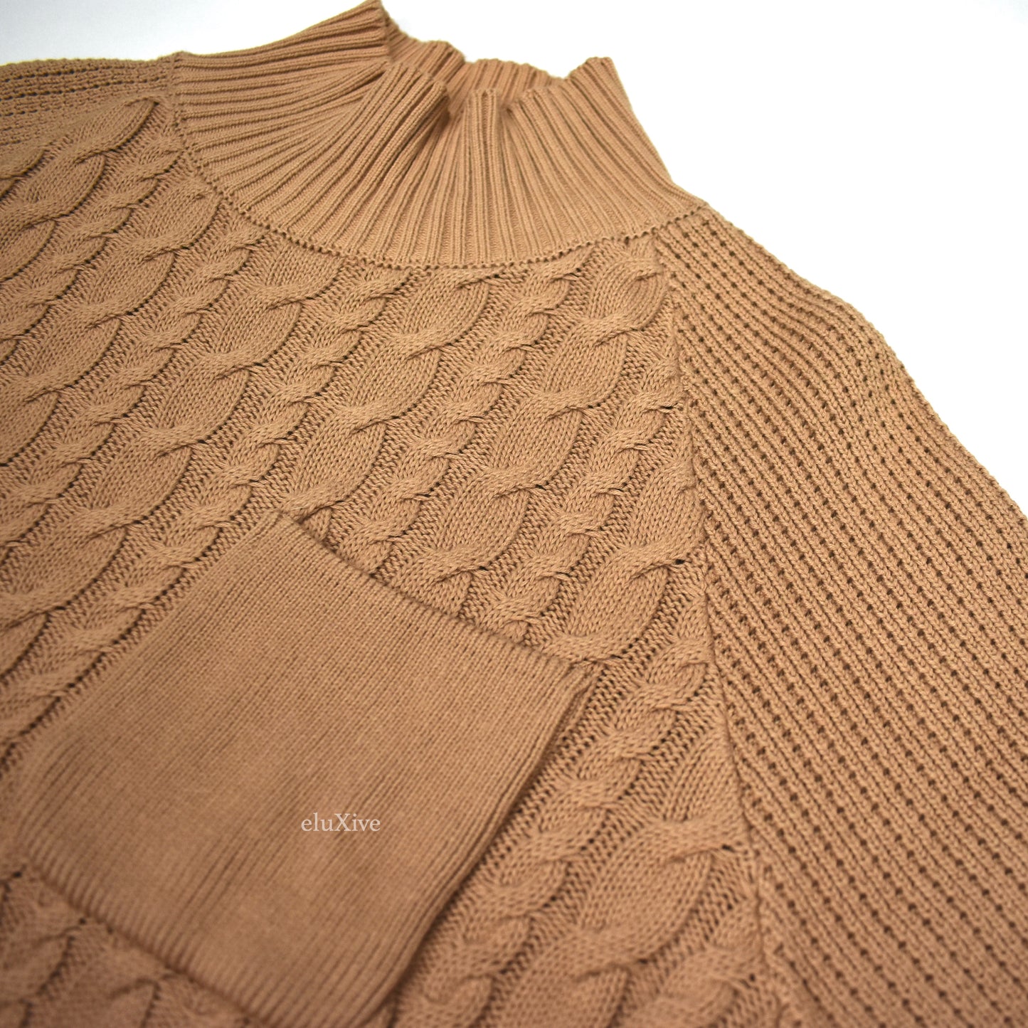 Undercover - AW12 'Psycho Color' Tan Cable Knit Mock Neck Sweater