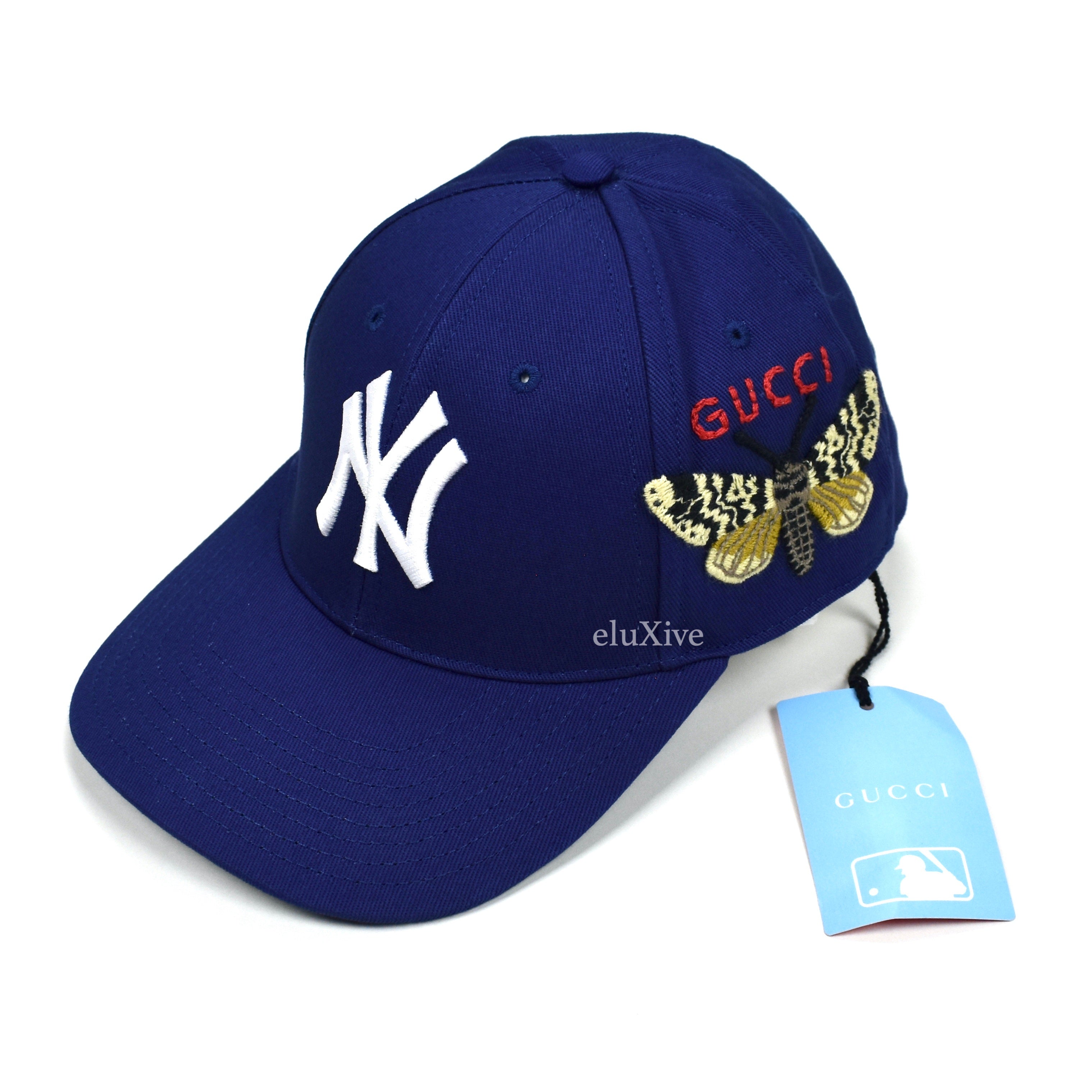 New Gucci New York Yankees Baseball Cap Butterfly Embroidery Baseball Hat  Cap