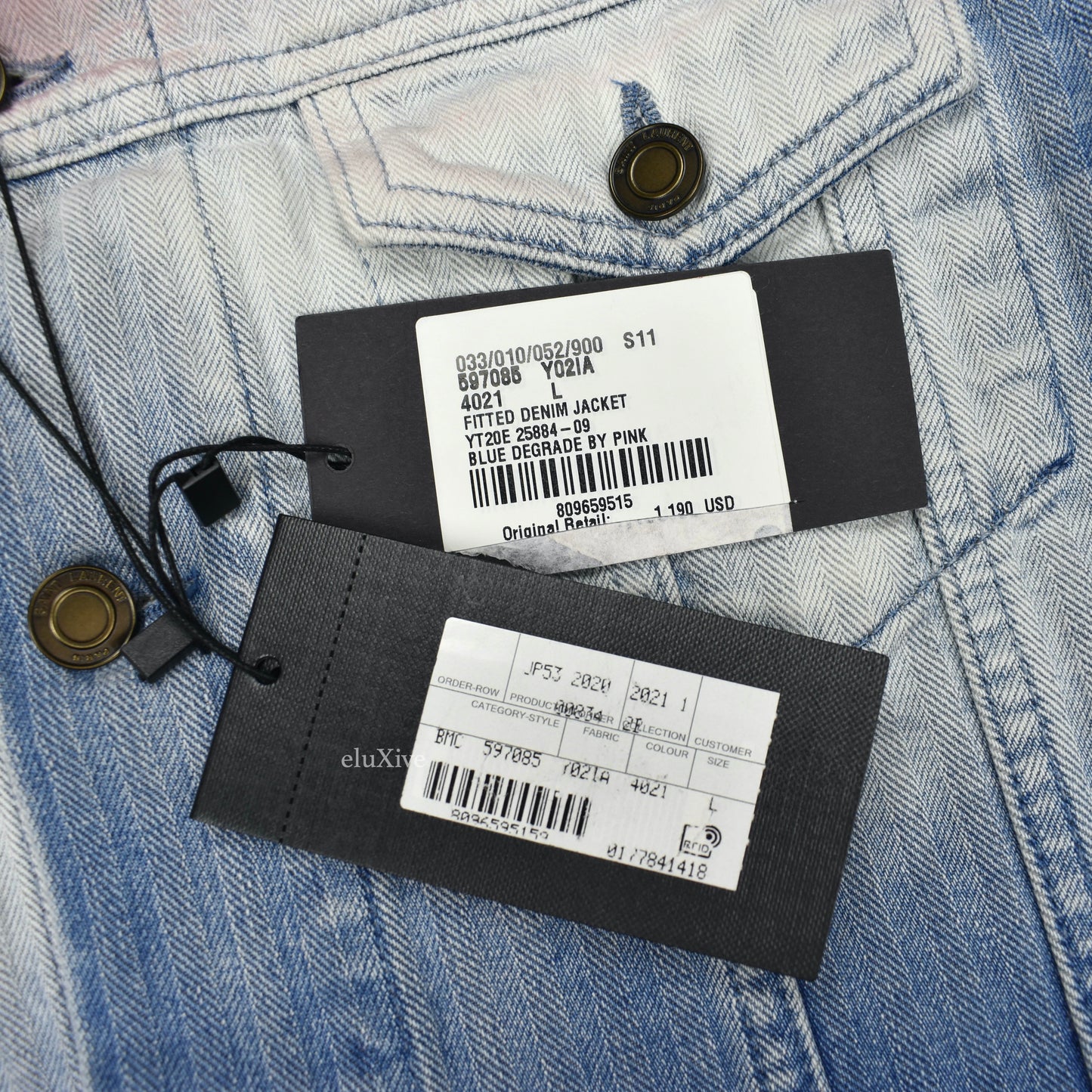 Saint Laurent - Blue / Pink Degrade Denim Trucker Jacket