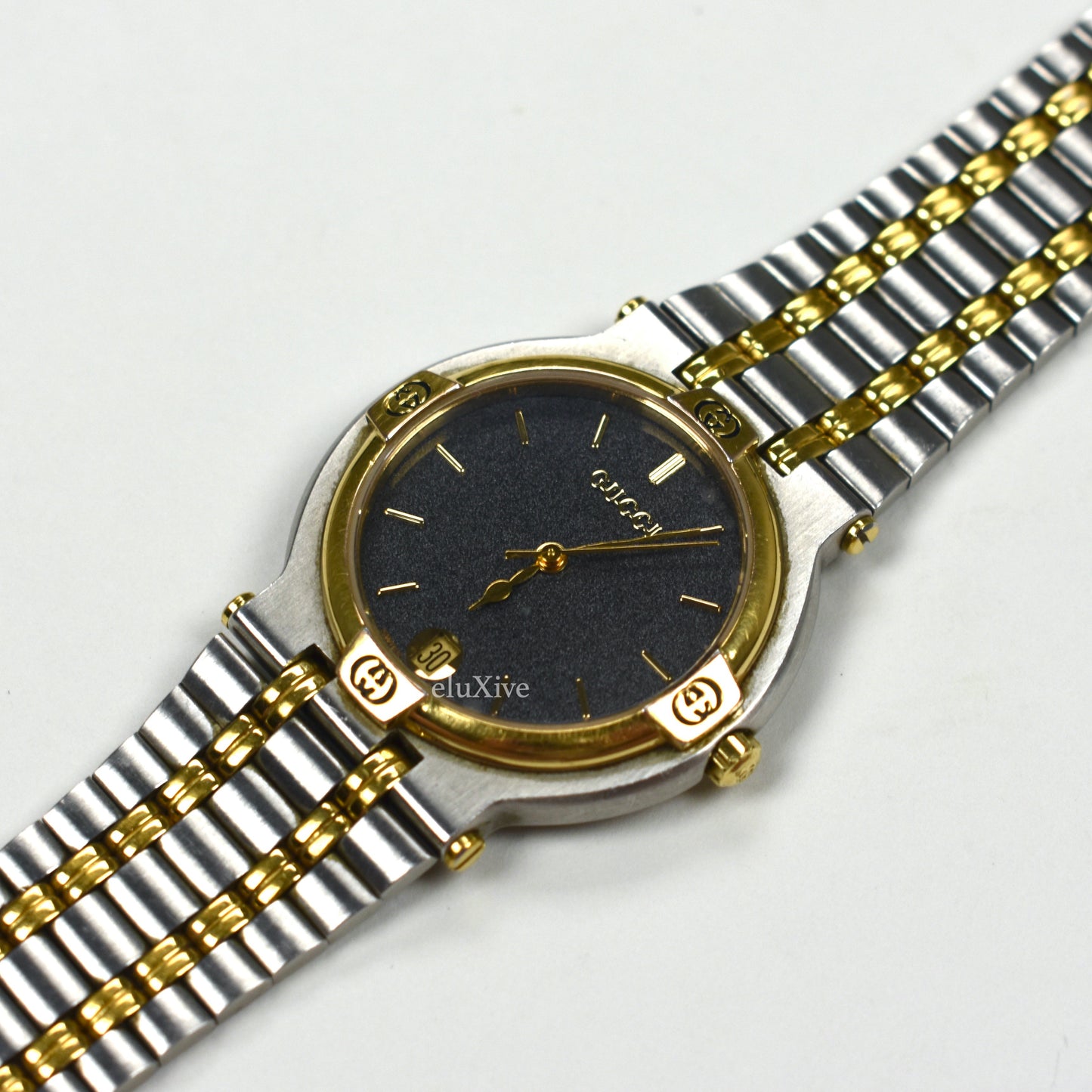 Gucci - 9000M Gold/Steel Graphite Dial Watch