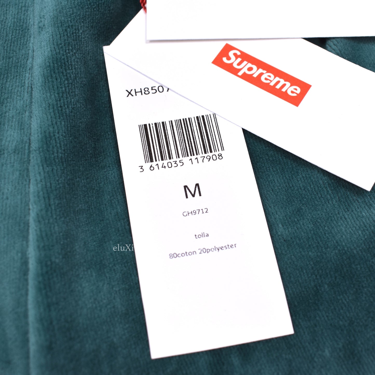 Supreme x Lacoste - Teal Velour Logo Track Pants