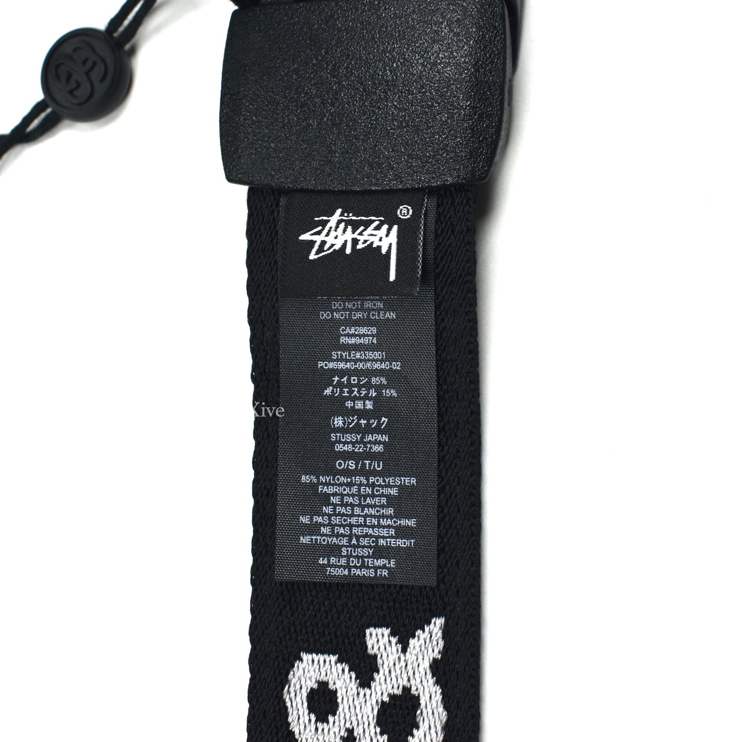 Cactus Plant Flea Market x Stussy - CPFM Black / White Logo Woven Web Belt