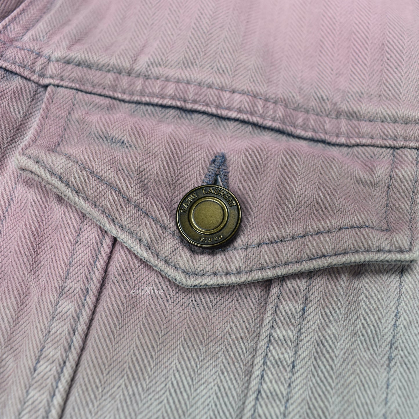 Saint Laurent - Blue / Pink Degrade Denim Trucker Jacket