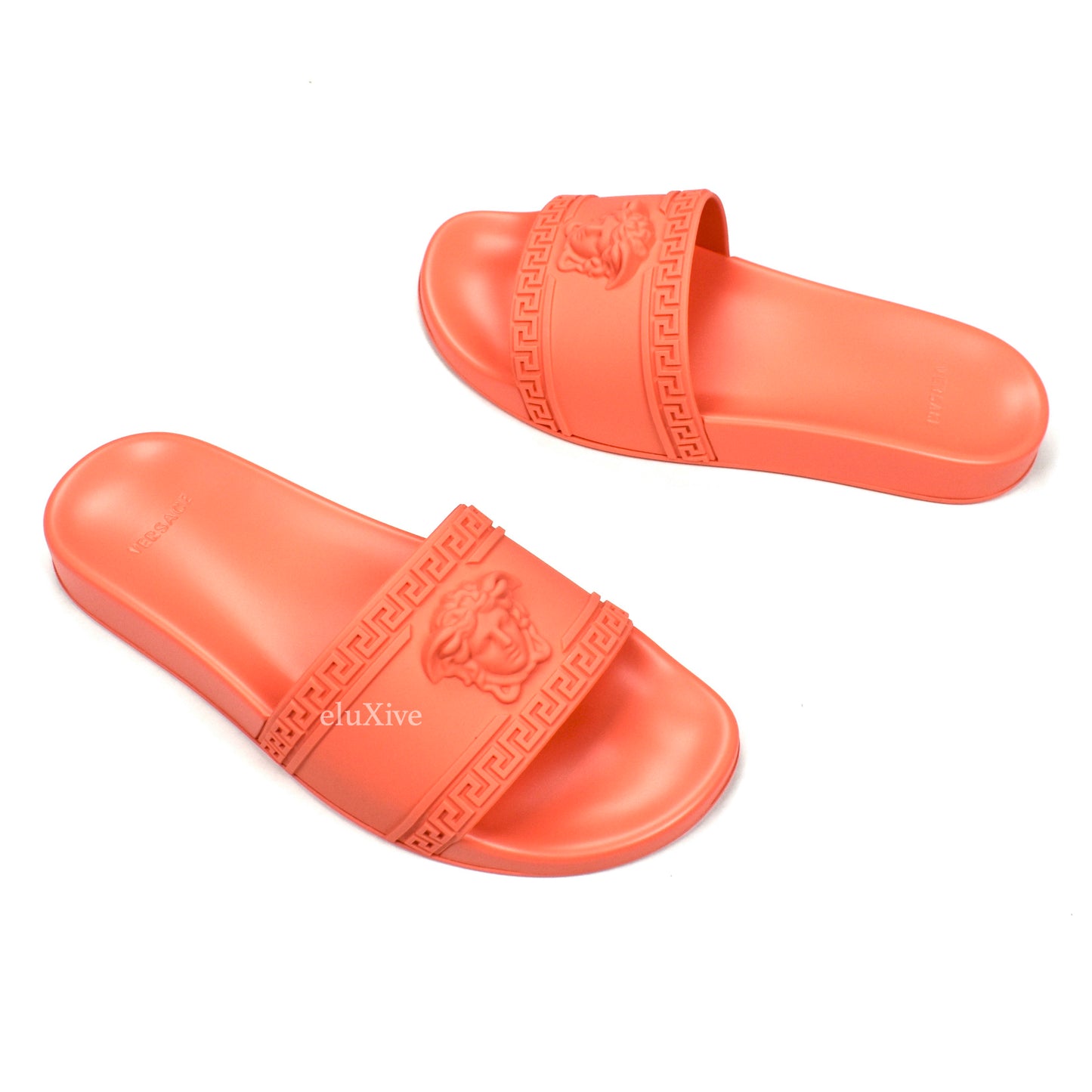 Versace - Bright Coral Palazzo Medusa Pool Slides