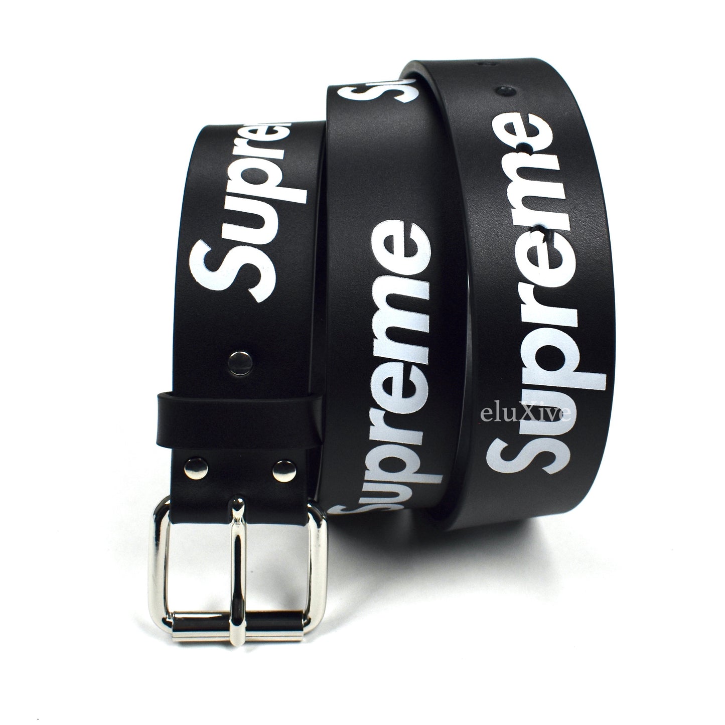 Supreme - Black Box Logo Repeat Leather Belt