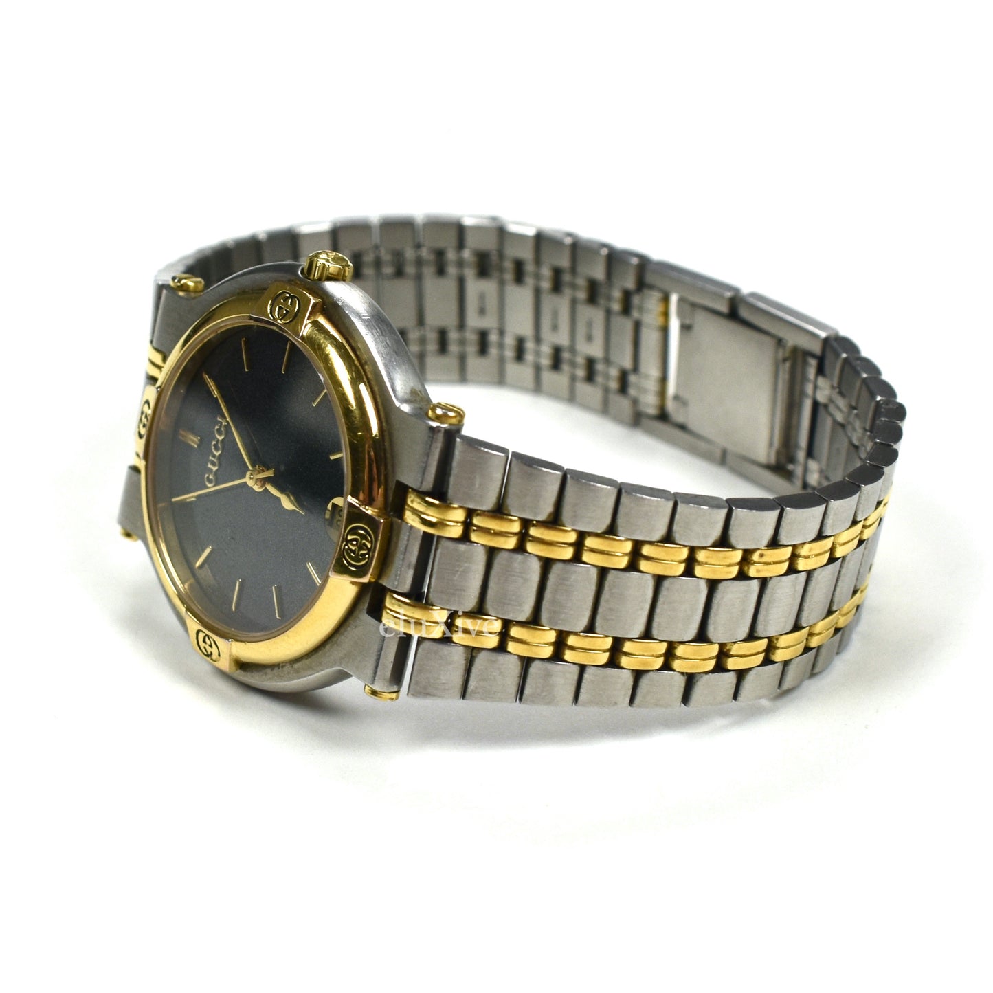 Gucci - 9000M Gold/Steel Graphite Dial Watch