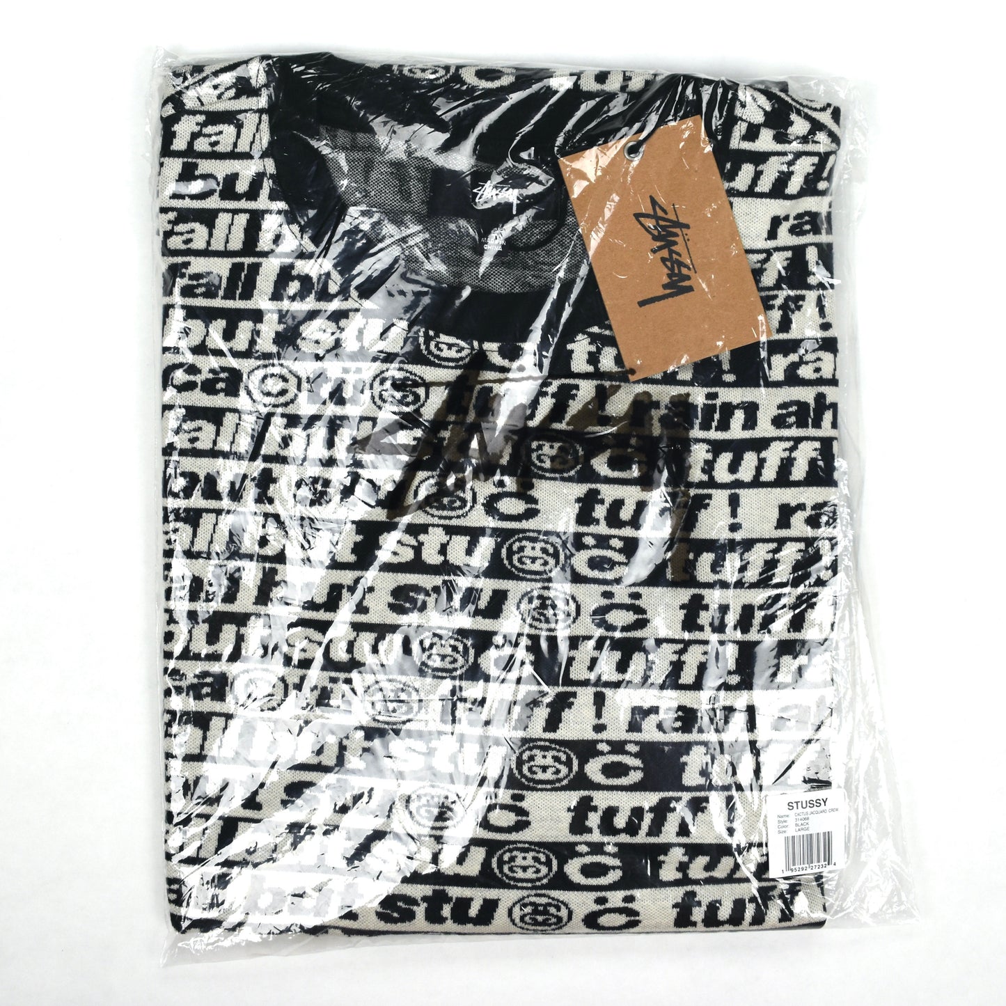 Cactus Plant Flea Market x Stussy - CPFM Black / White Logo Jacquard T-Shirt