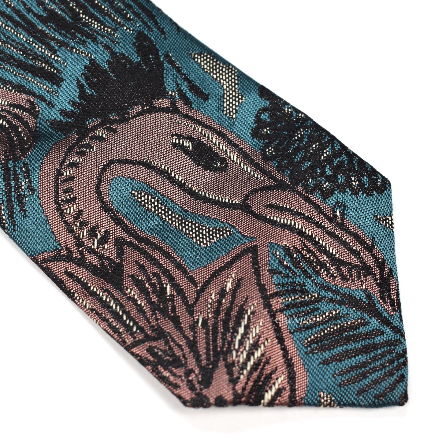 Burberry - Woven Animal Artwork Tie (Turquoise)