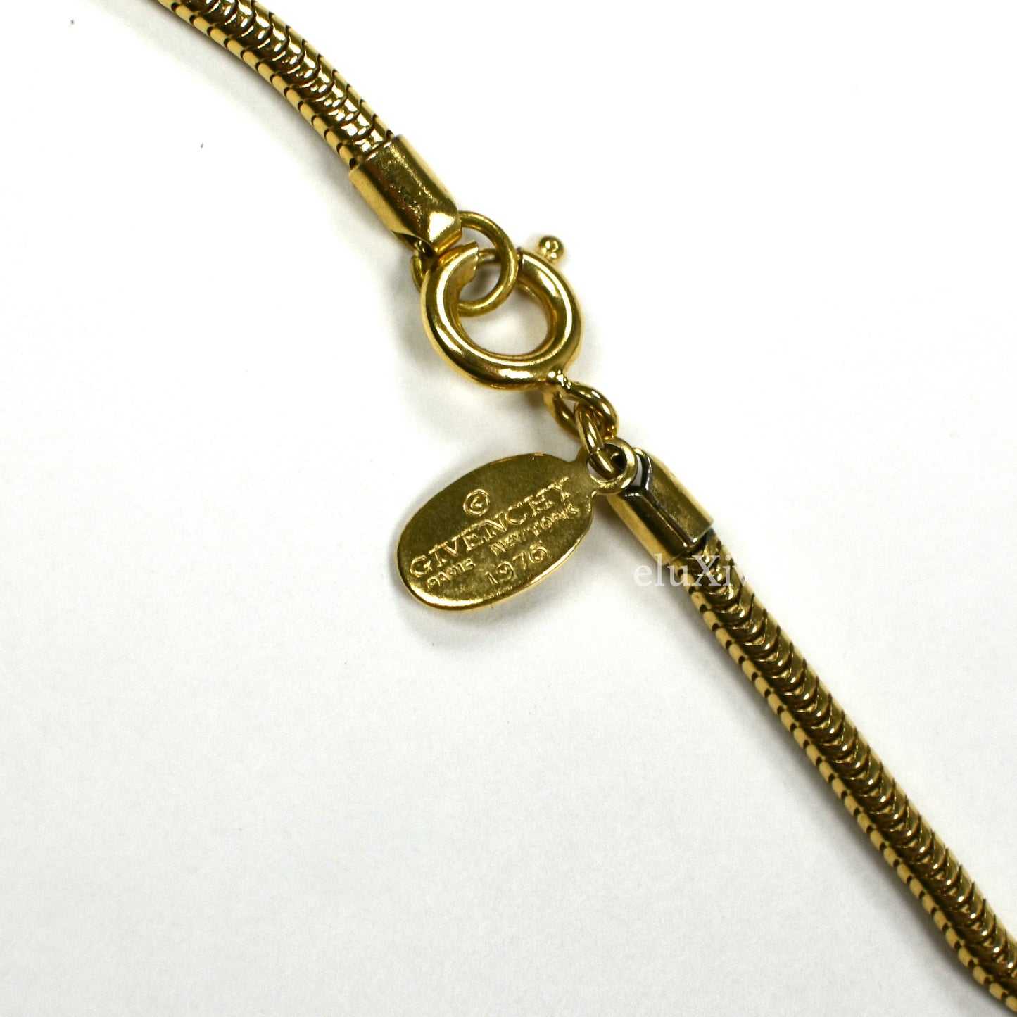 Givenchy - 1976 Runway Faux Ivory Cross Pendant Necklace