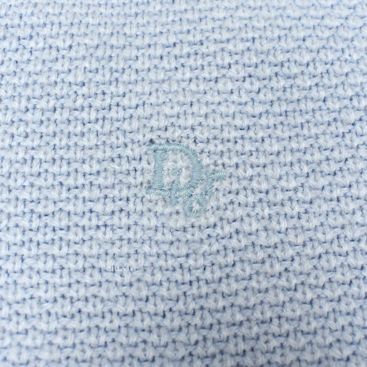 Dior - 1982 Vintage Light Blue Logo V-Neck Sweater