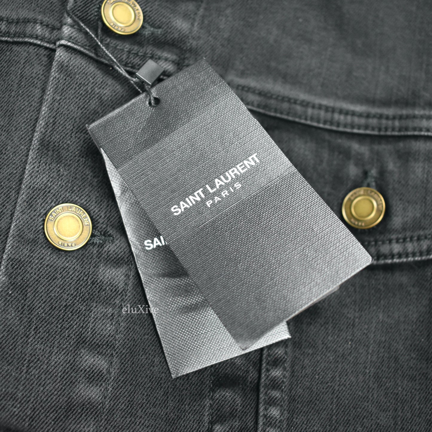 Saint Laurent - Black Waxed Denim Trucker Jacket