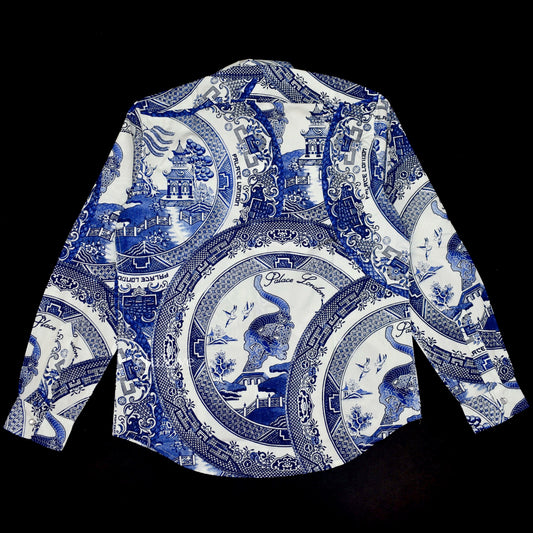 Palace - White / Blue China Plate Print Button Down Shirt