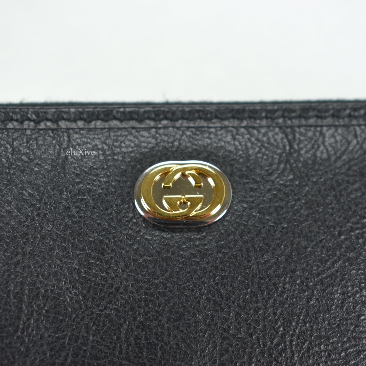 Gucci - Black Leather GG Logo Zip Wallet