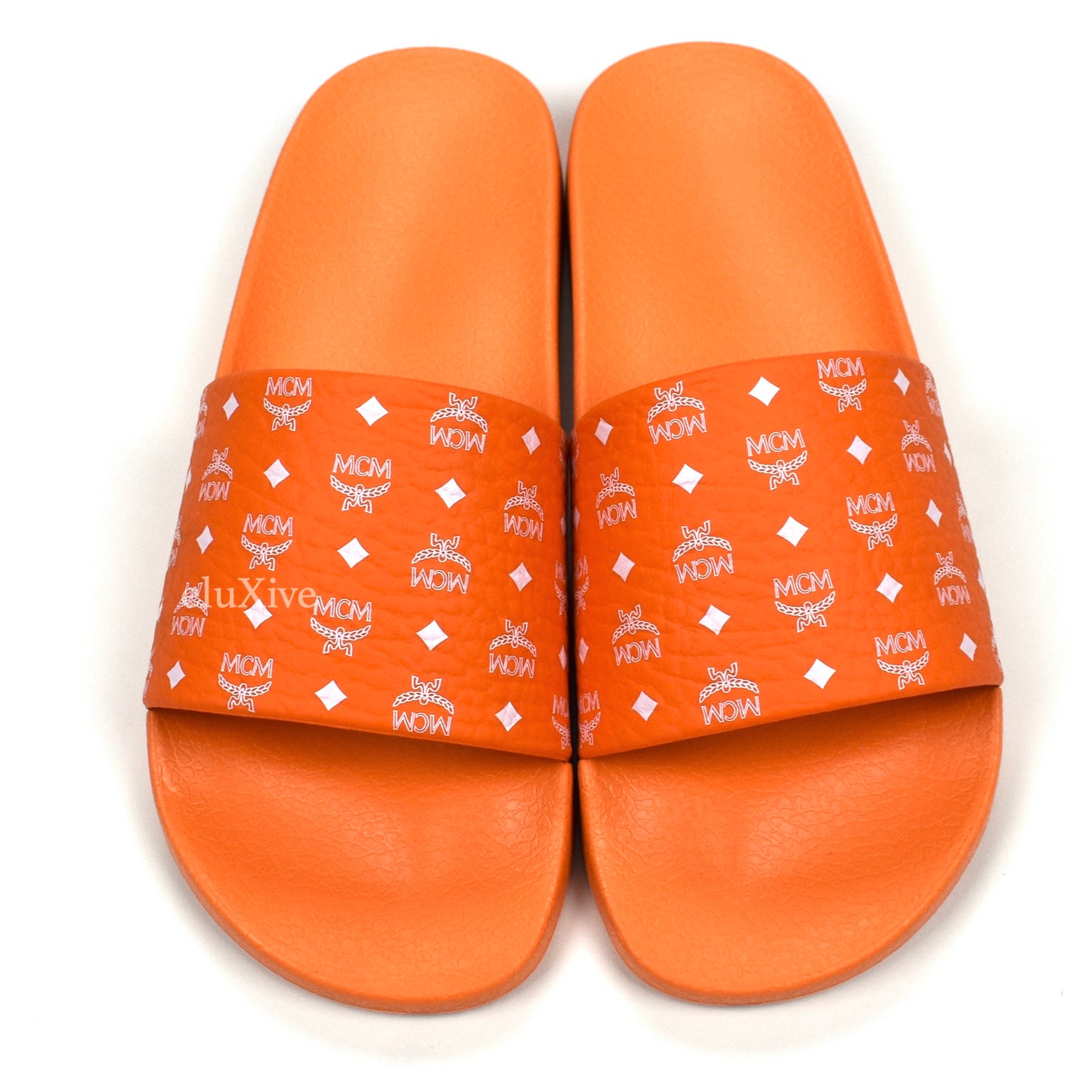 MCM - Persimmon Orange Monogram Logo Slides