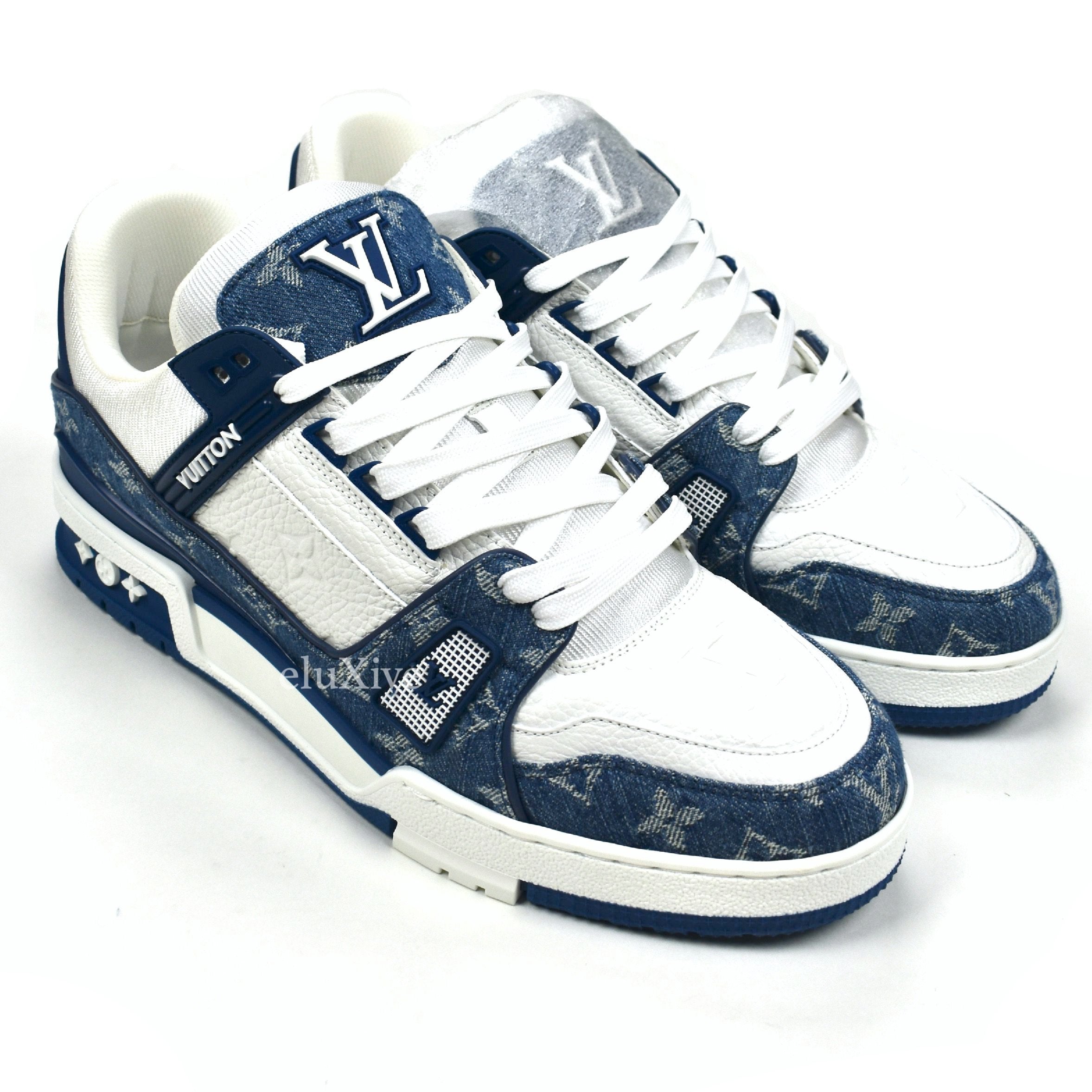 Louis Vuitton LV Trainer Low Top Sneaker Denim Monogram Size US 4 RARE