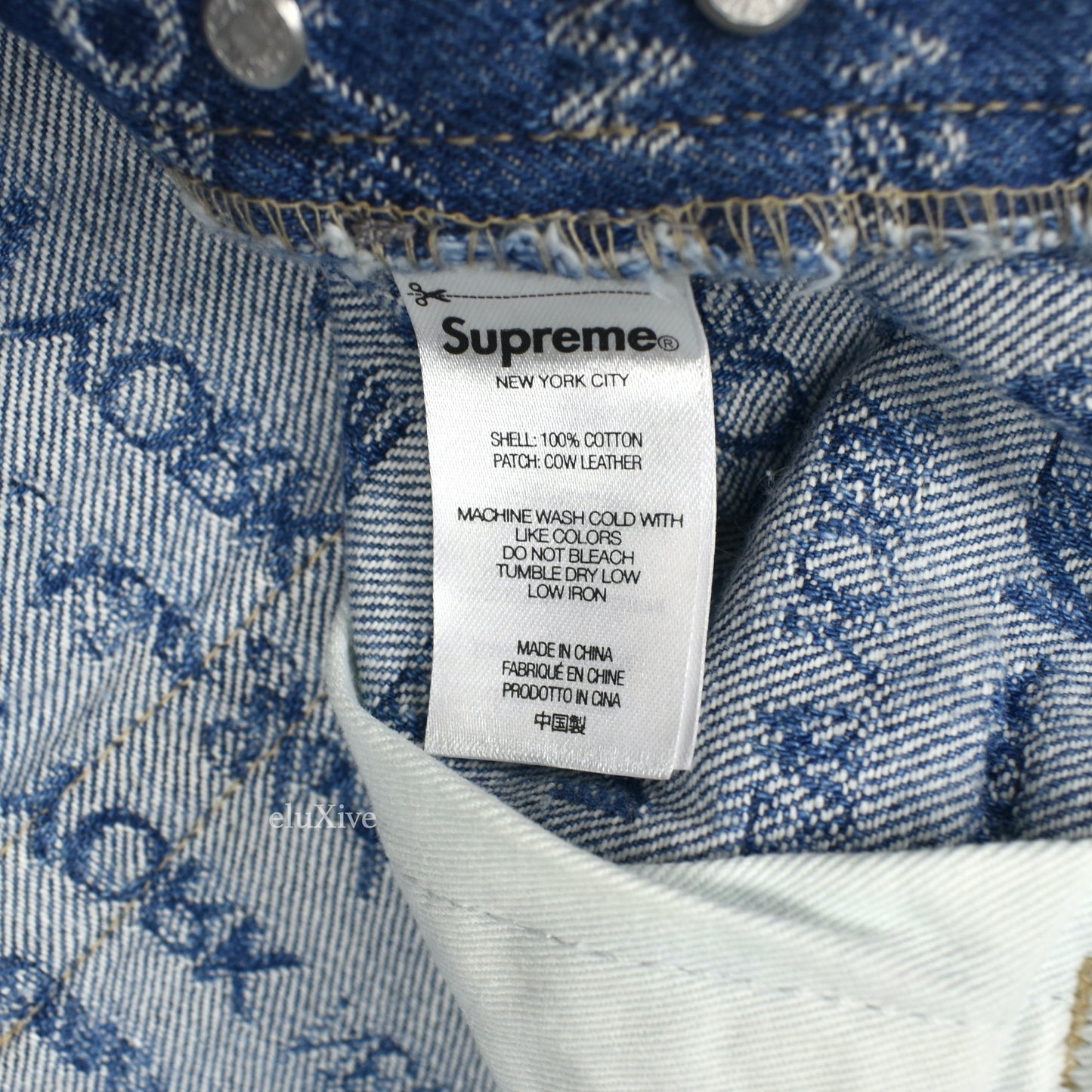 Supreme - Multi Type Jacquard Logo Denim Jeans (Blue)