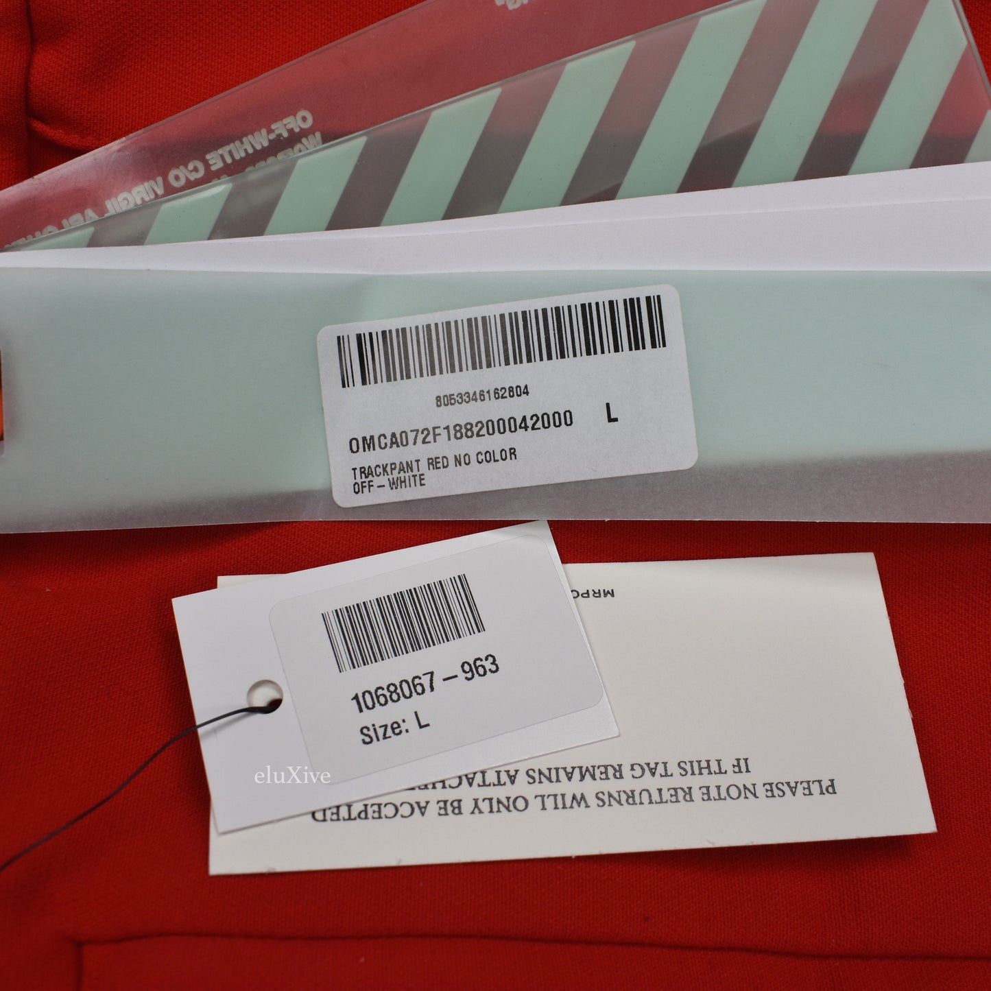 Off-White - Red Stripe Logo Track Pants