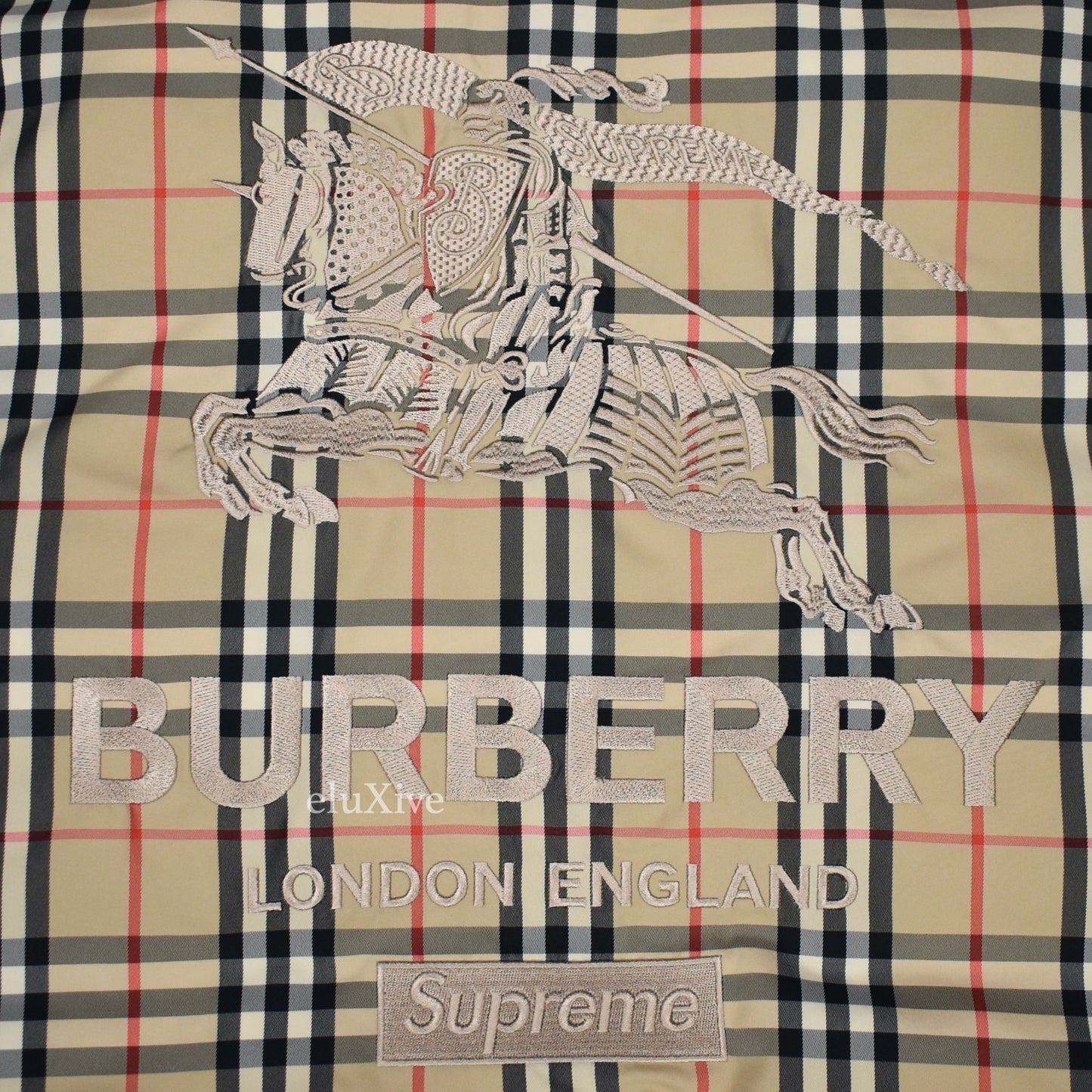 Supreme x Burberry - Nova Check Fur Collar Puffer Jacket (Beige)