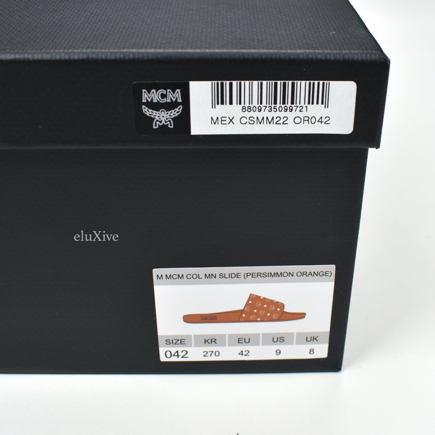 MCM - Persimmon Orange Monogram Logo Slides