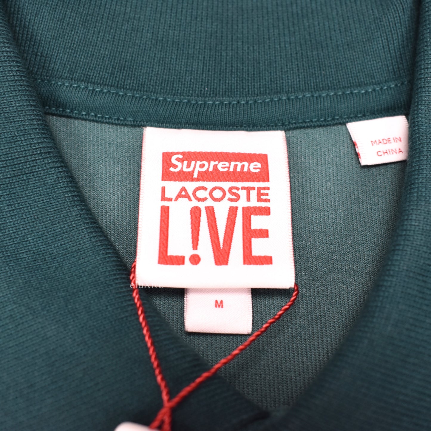 Supreme x Lacoste - Teal Velour Logo Polo Shirt