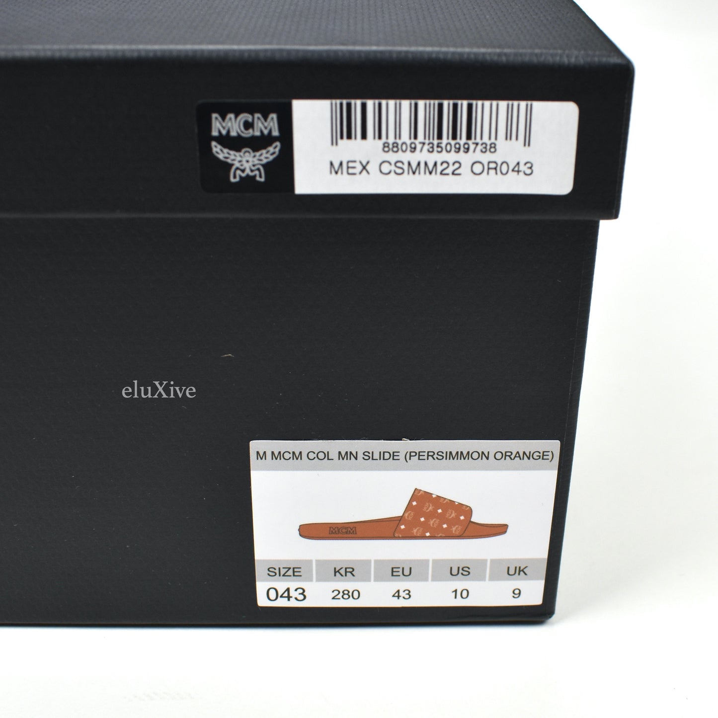 MCM - Persimmon Orange Monogram Logo Slides