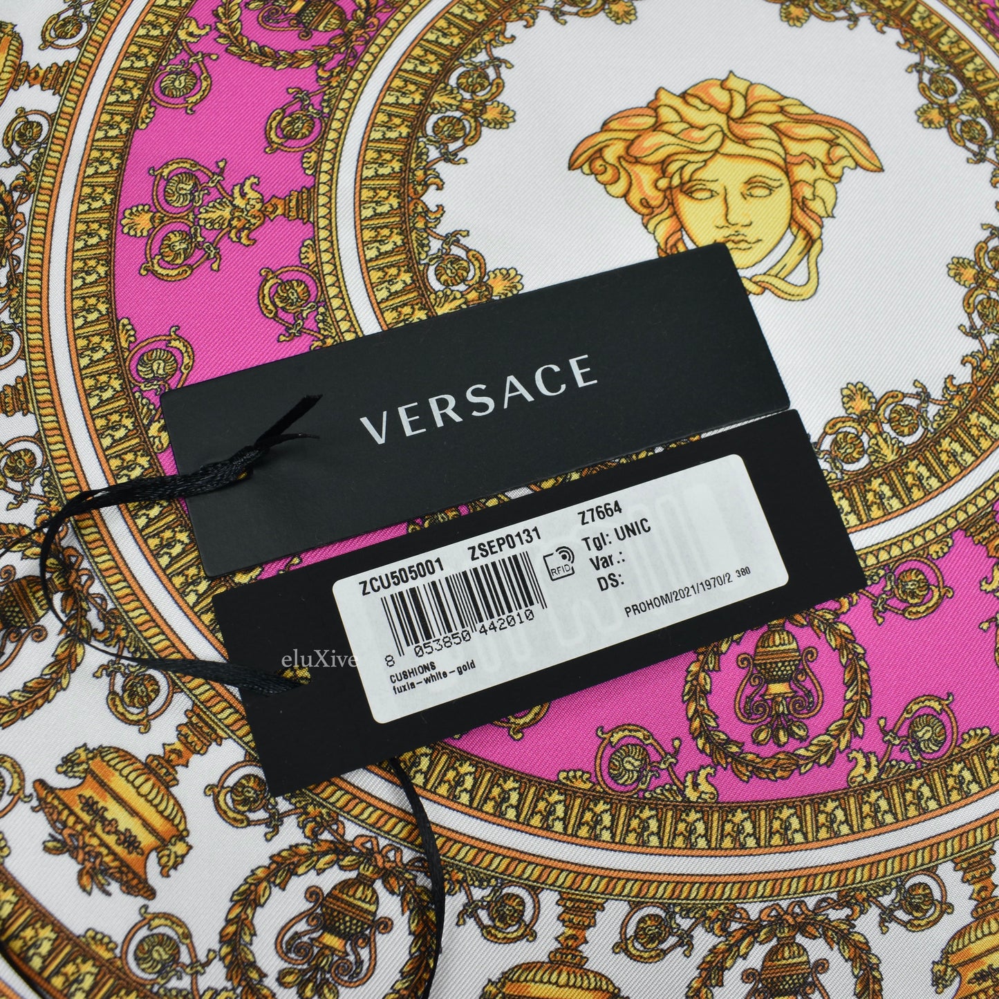 Versace - Pink Barocco Medusa Logo Silk Pillow