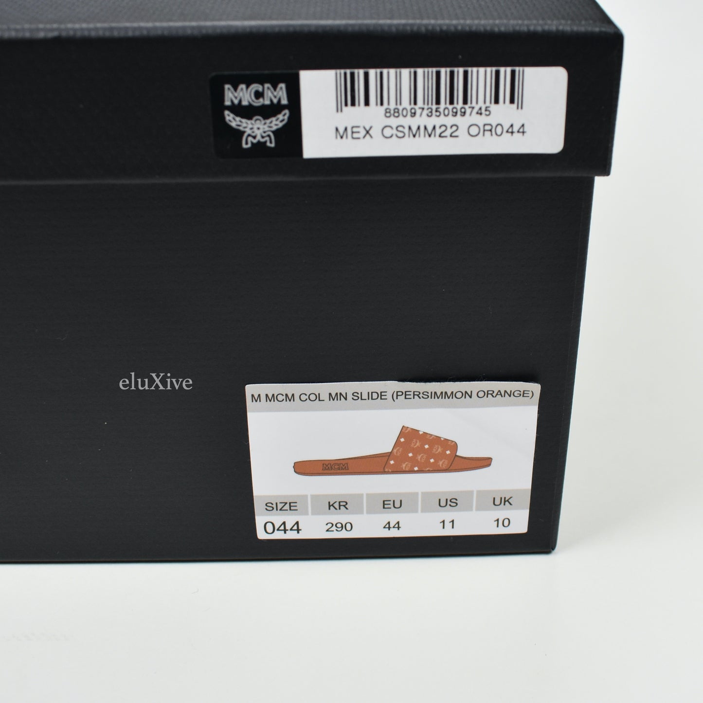 MCM - Persimmon Orange Monogram Logo Slides