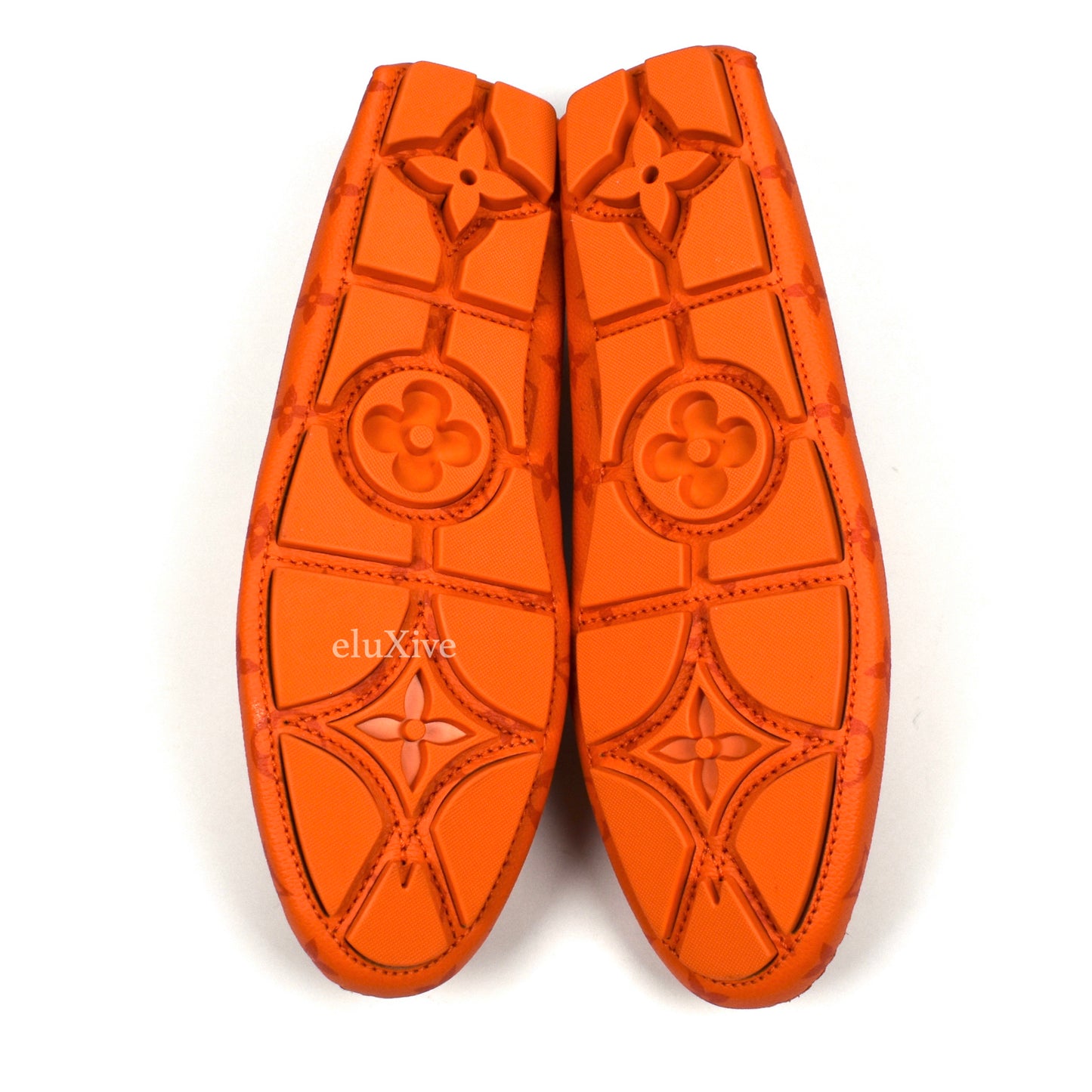 Louis Vuitton - Orange Monogram Leather Driving Loafers