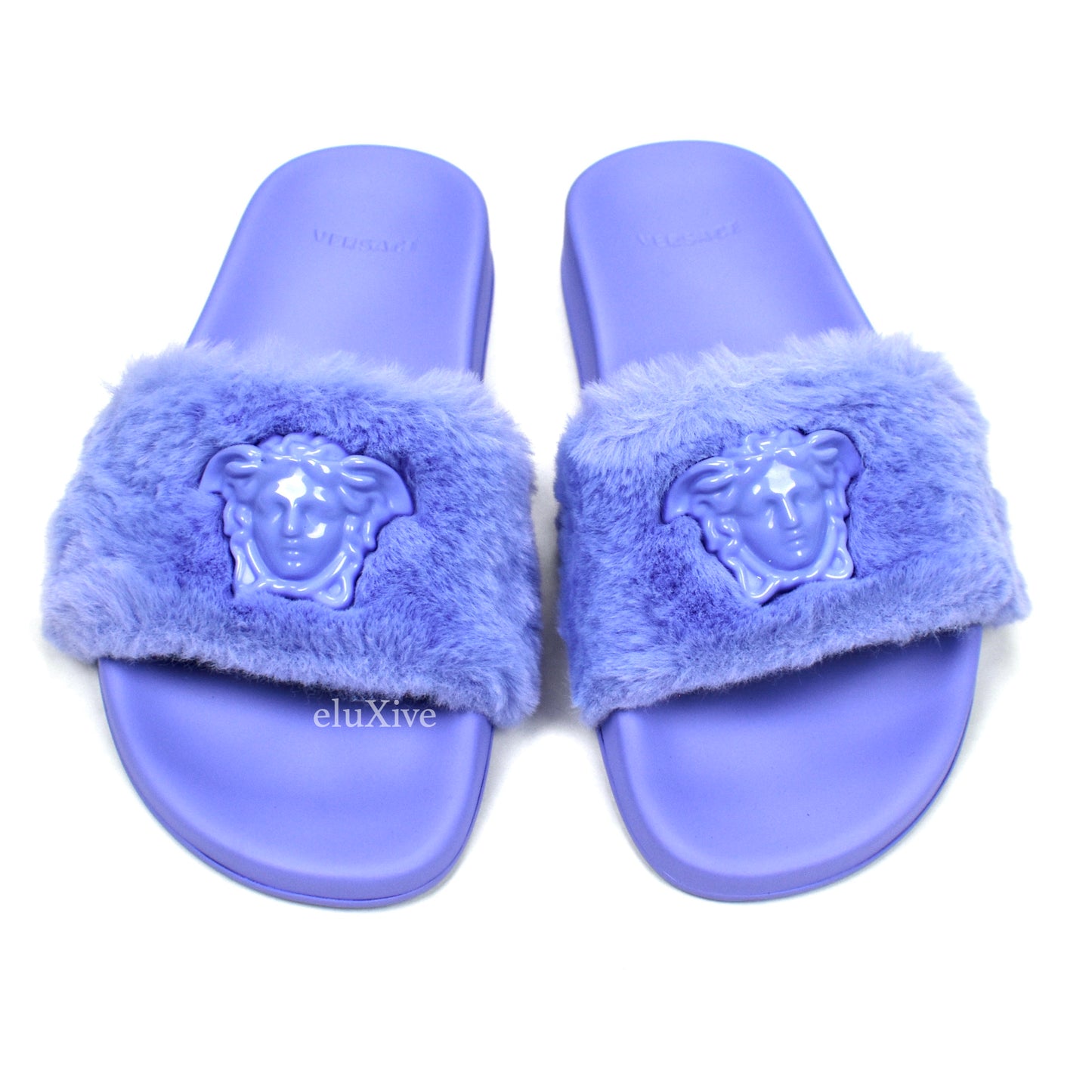 Versace - Orchid Purple Faux Fur La Medusa Logo Slides