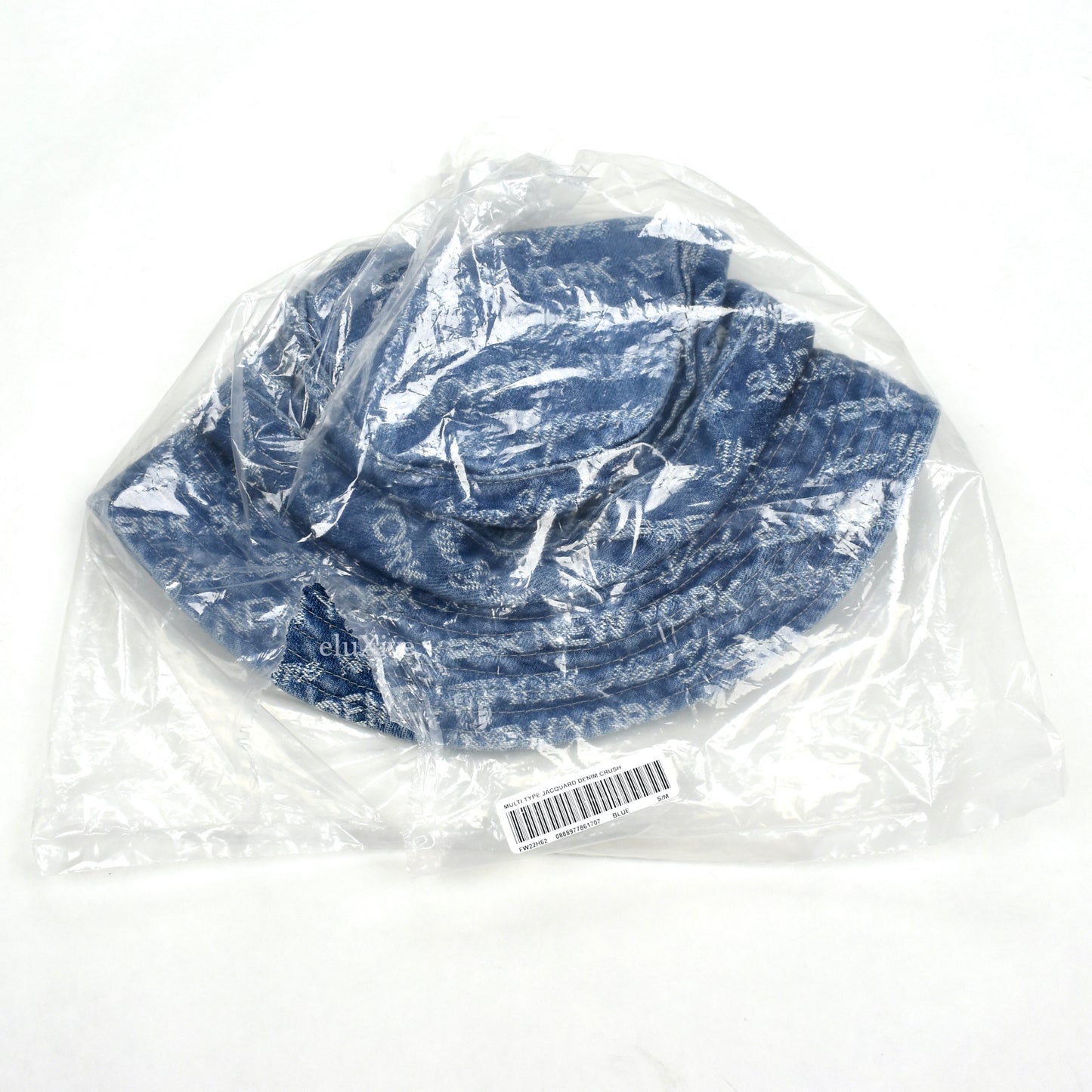 Supreme - Multi Type Jacquard Logo Denim Bucket Hat (Blue)