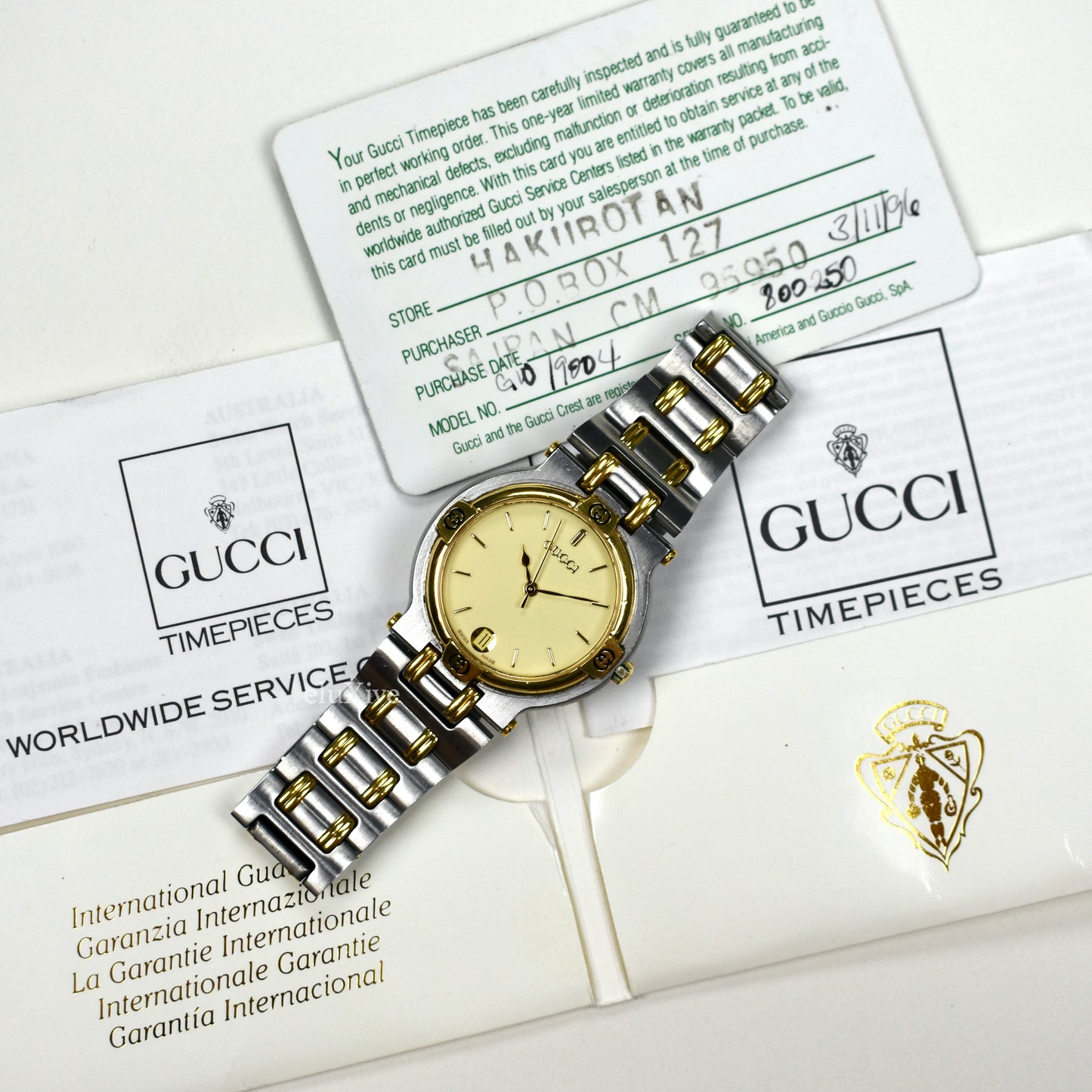 Gucci - 9000M Gold / Steel Cream Dial Watch