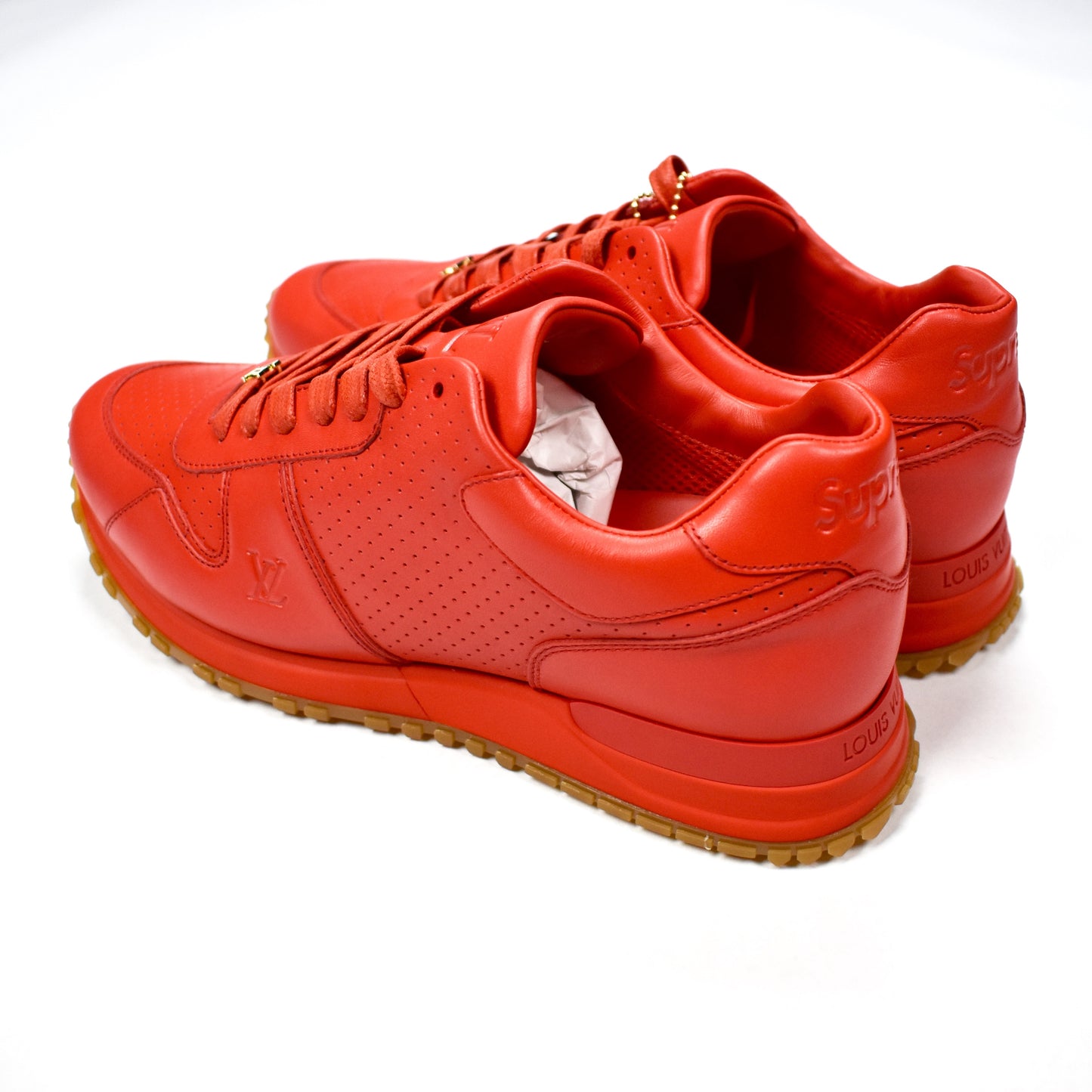Louis Vuitton x Supreme - Red Leather Run Away Sneakers
