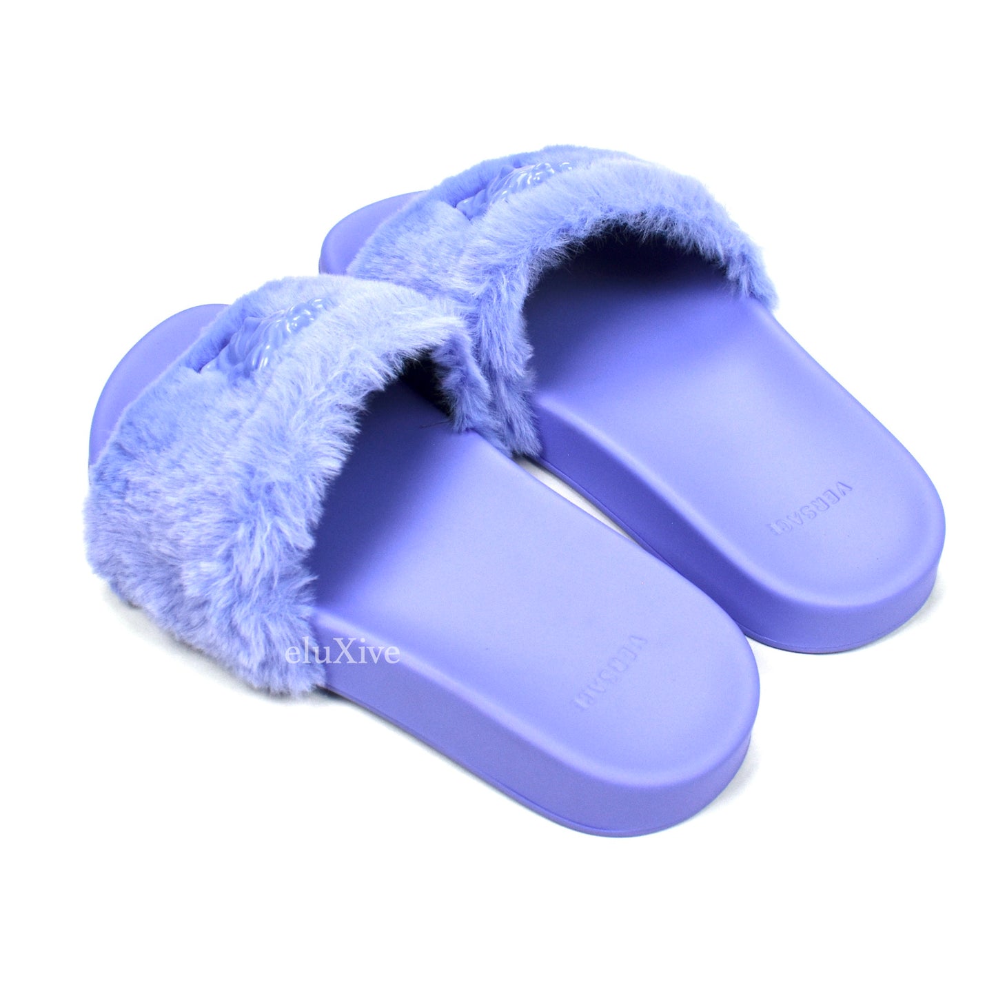 Versace - Orchid Purple Faux Fur La Medusa Logo Slides