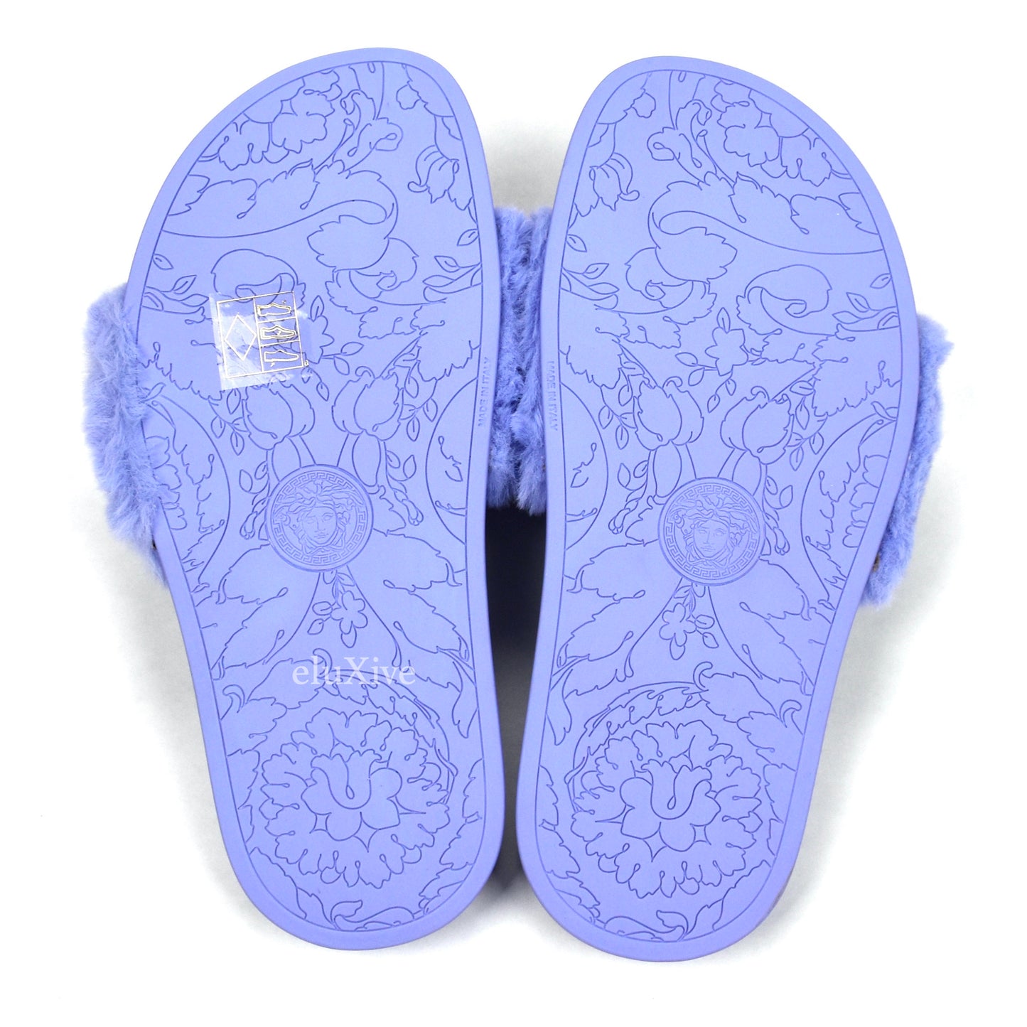 Versace - Orchid Purple Faux Fur La Medusa Logo Slides