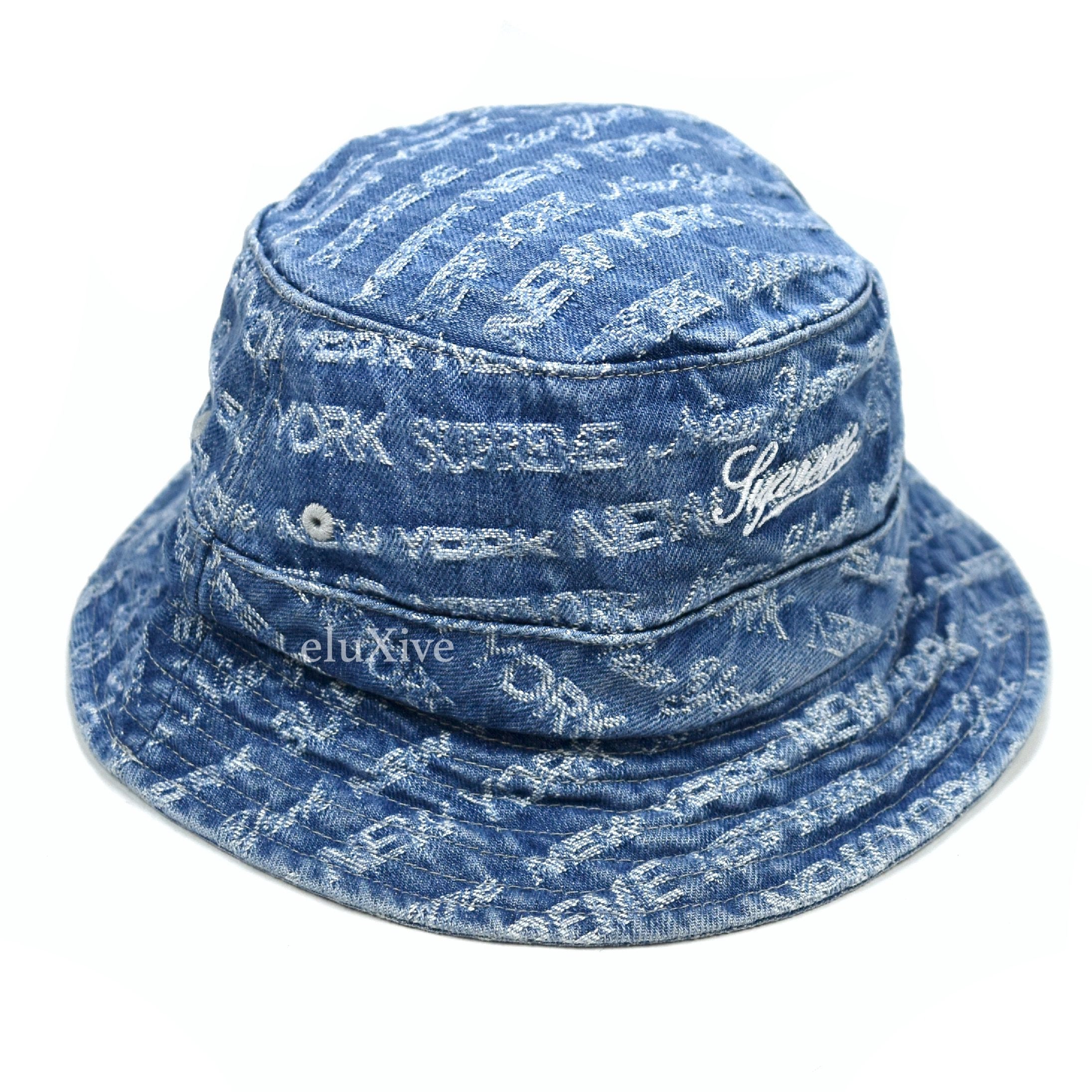 Monogram Jacquard Denim Bob Hat - Luxury S00 Blue
