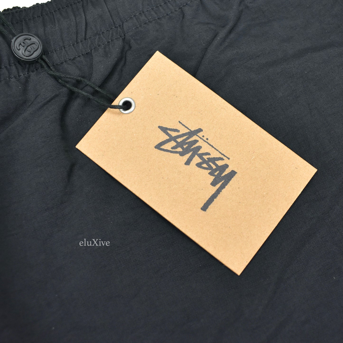 Cactus Plant Flea Market x Stussy - CPFM Black Logo Print Swim Shorts