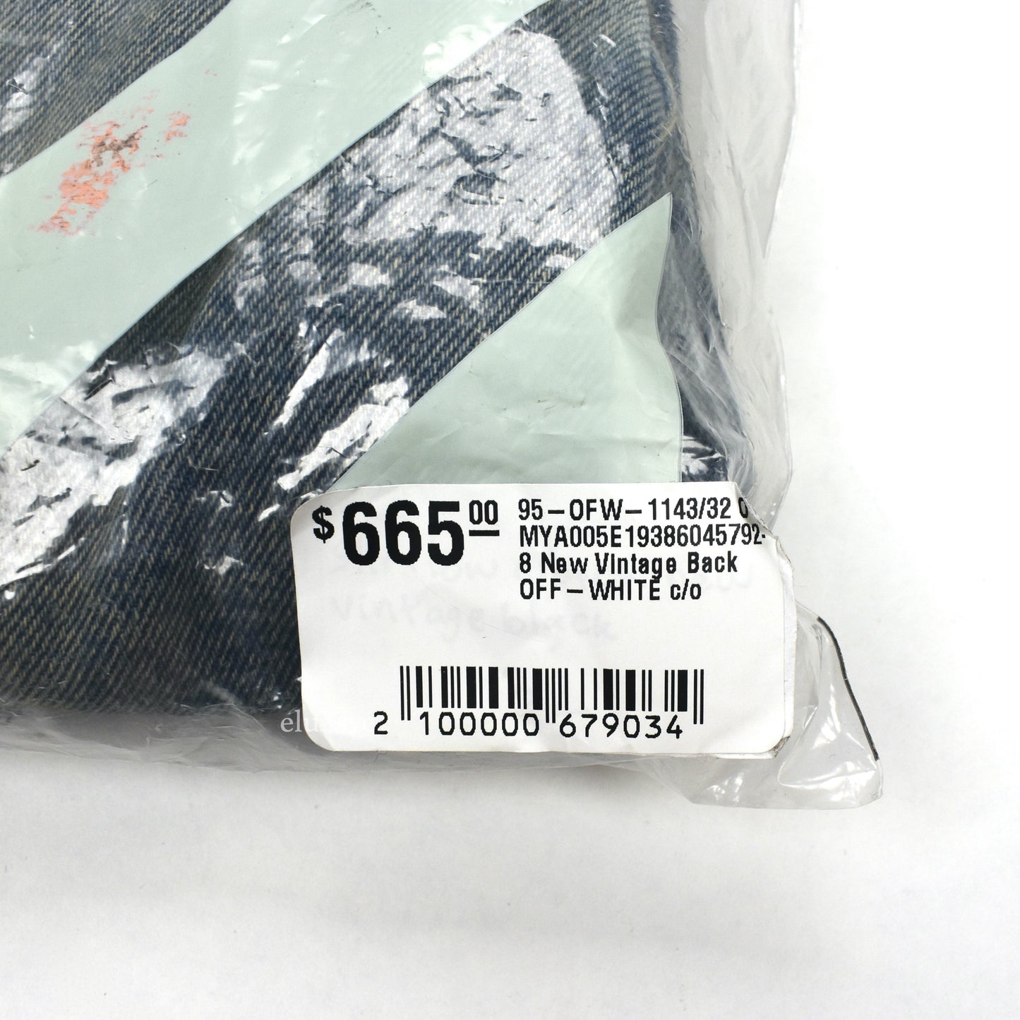 Off-White - Blue Distressed Paint Splatter Belted Denim Jeans