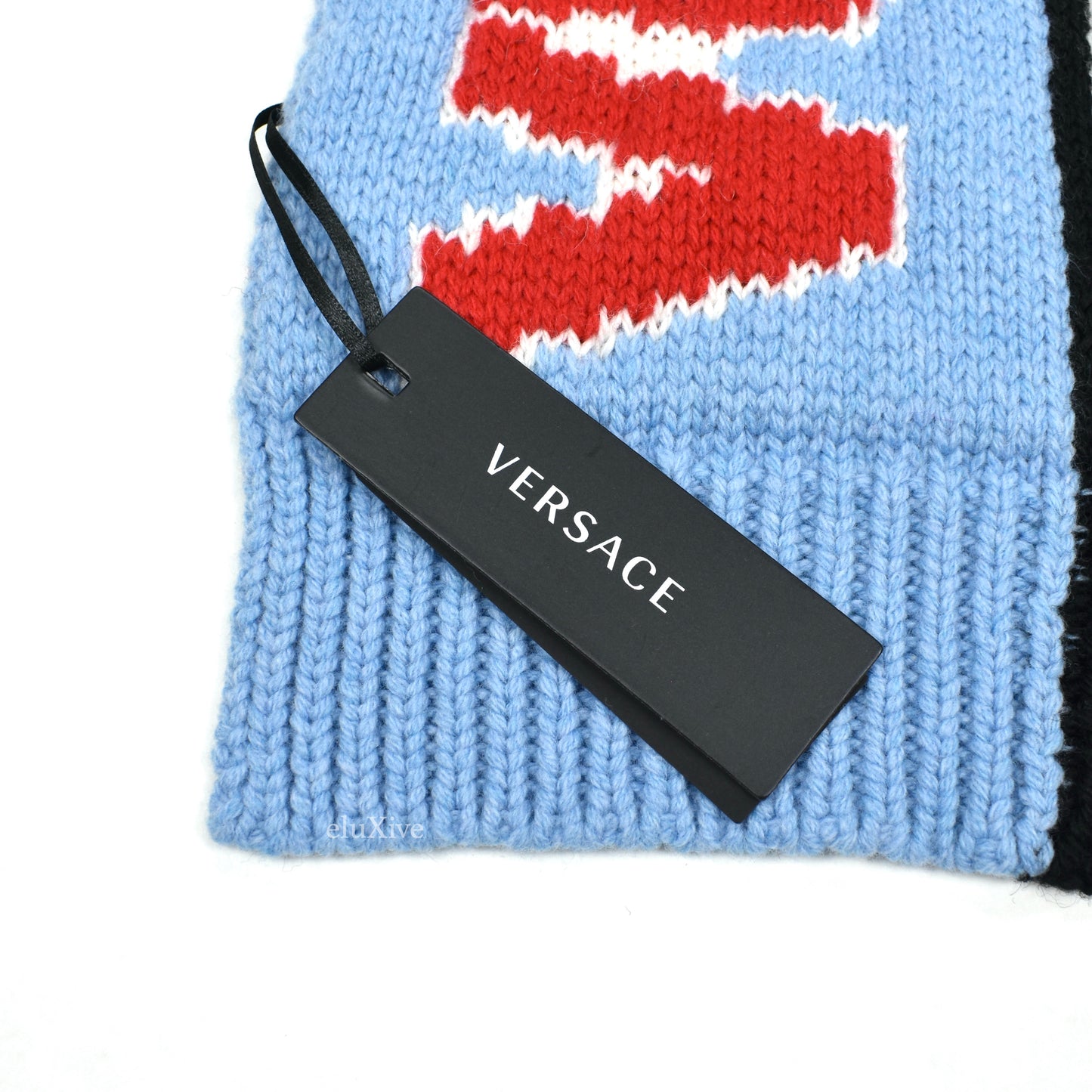 Versace - Logo Knit Striped Wool Scarf