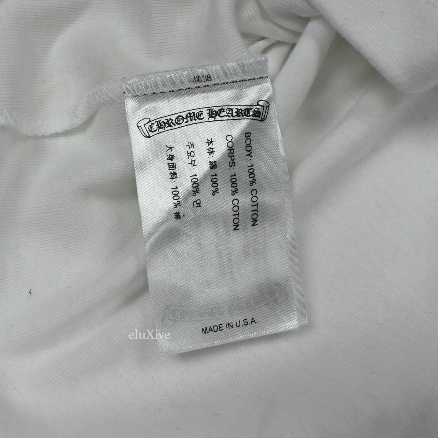 Chrome Hearts - White/Black Horseshoe Logo Baseball Shirt