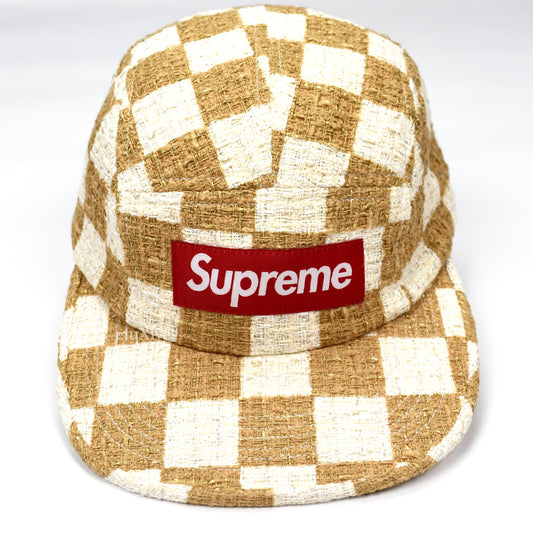 Supreme - Box Logo Tan Checkerboard Boucle Hat