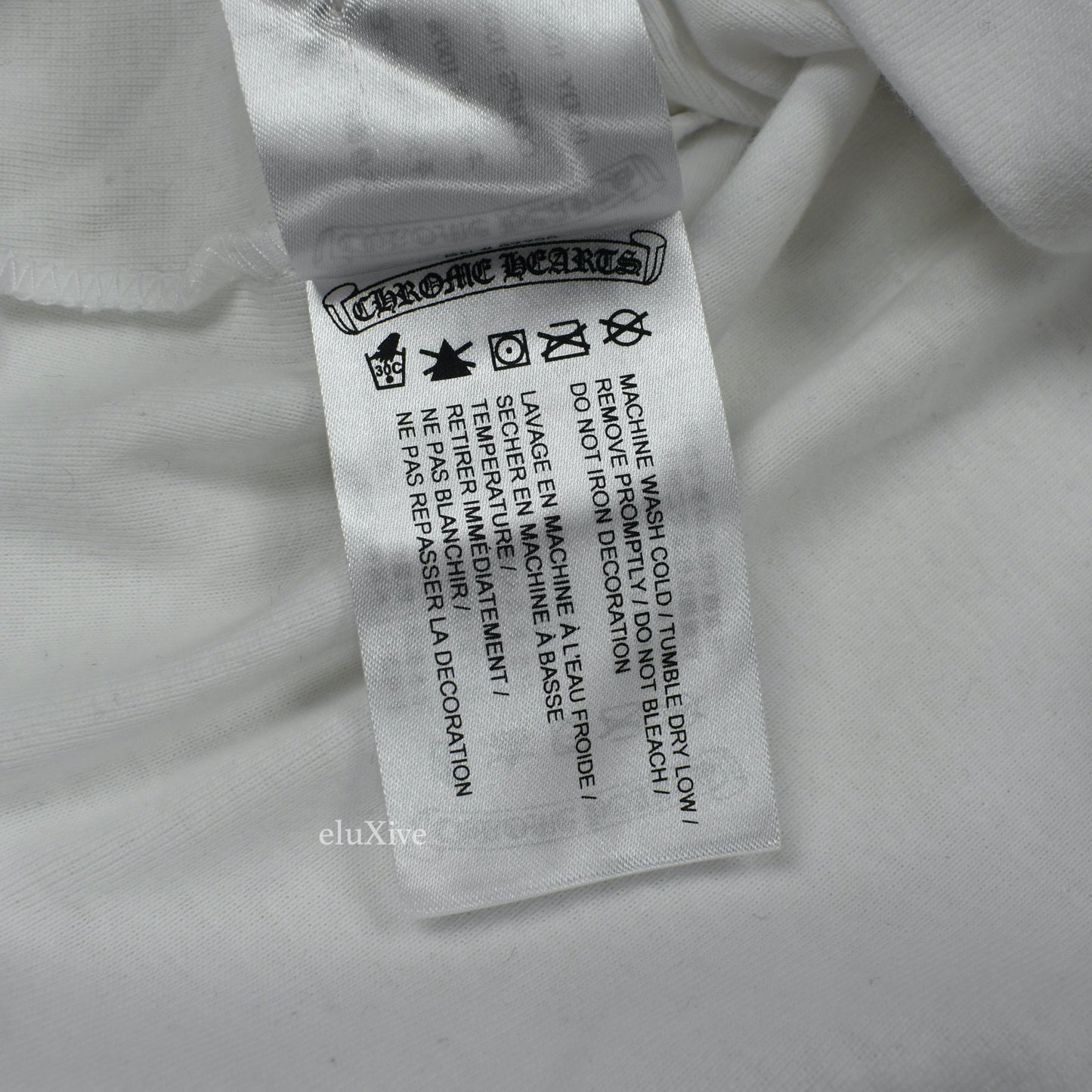 Chrome Hearts - White/Black Horseshoe Logo Baseball Shirt