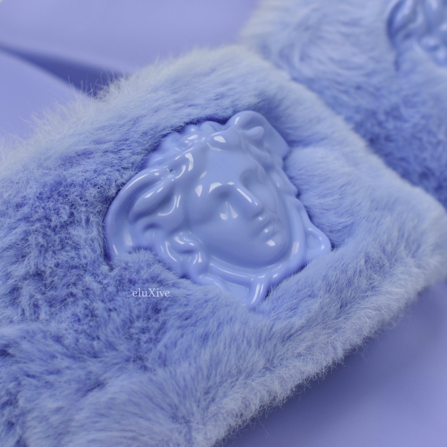 Versace - Orchid Purple Faux Fur La Medusa Logo Slides