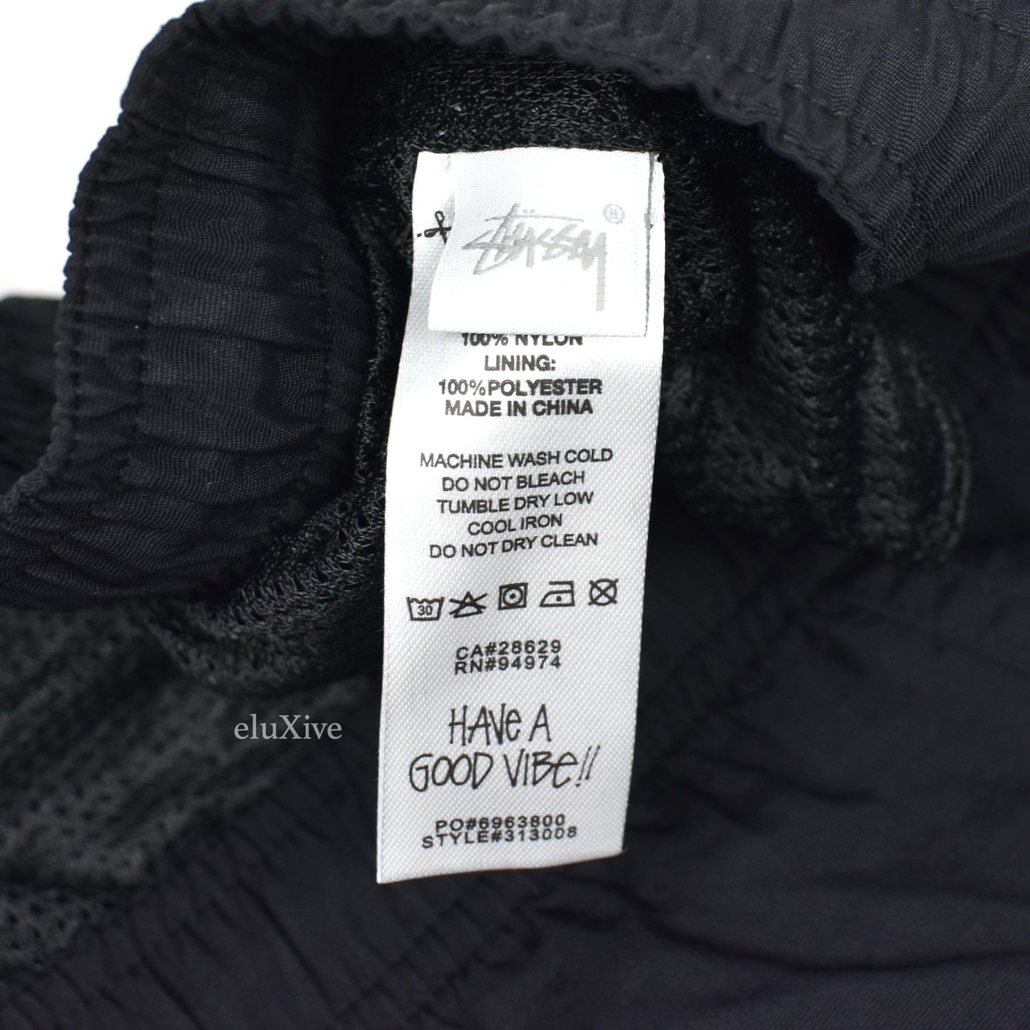 Cactus Plant Flea Market x Stussy - CPFM Black Logo Print Swim Shorts