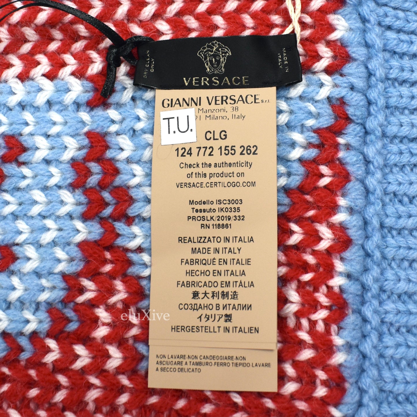 Versace - Logo Knit Striped Wool Scarf