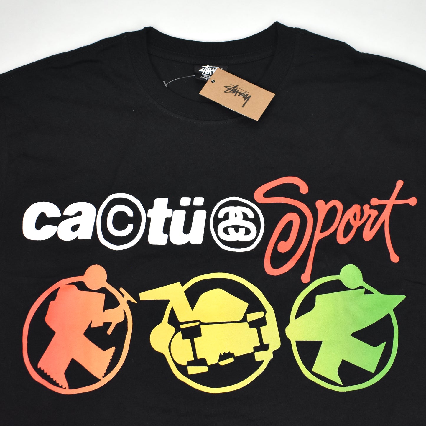 Cactus Plant Flea Market x Stussy - Black CPFM Sport Logo L/S T-Shirt