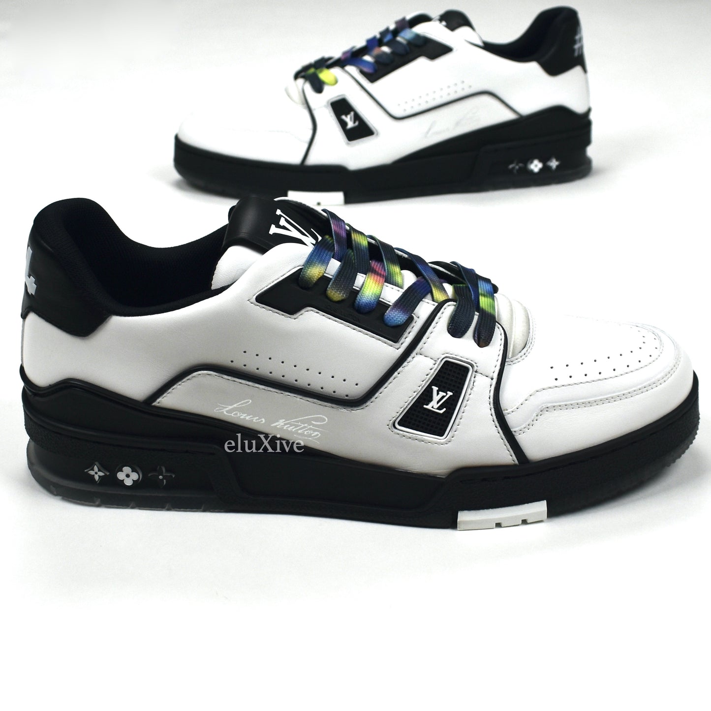 Louis Vuitton - White / Black Leather Trainer Sneakers